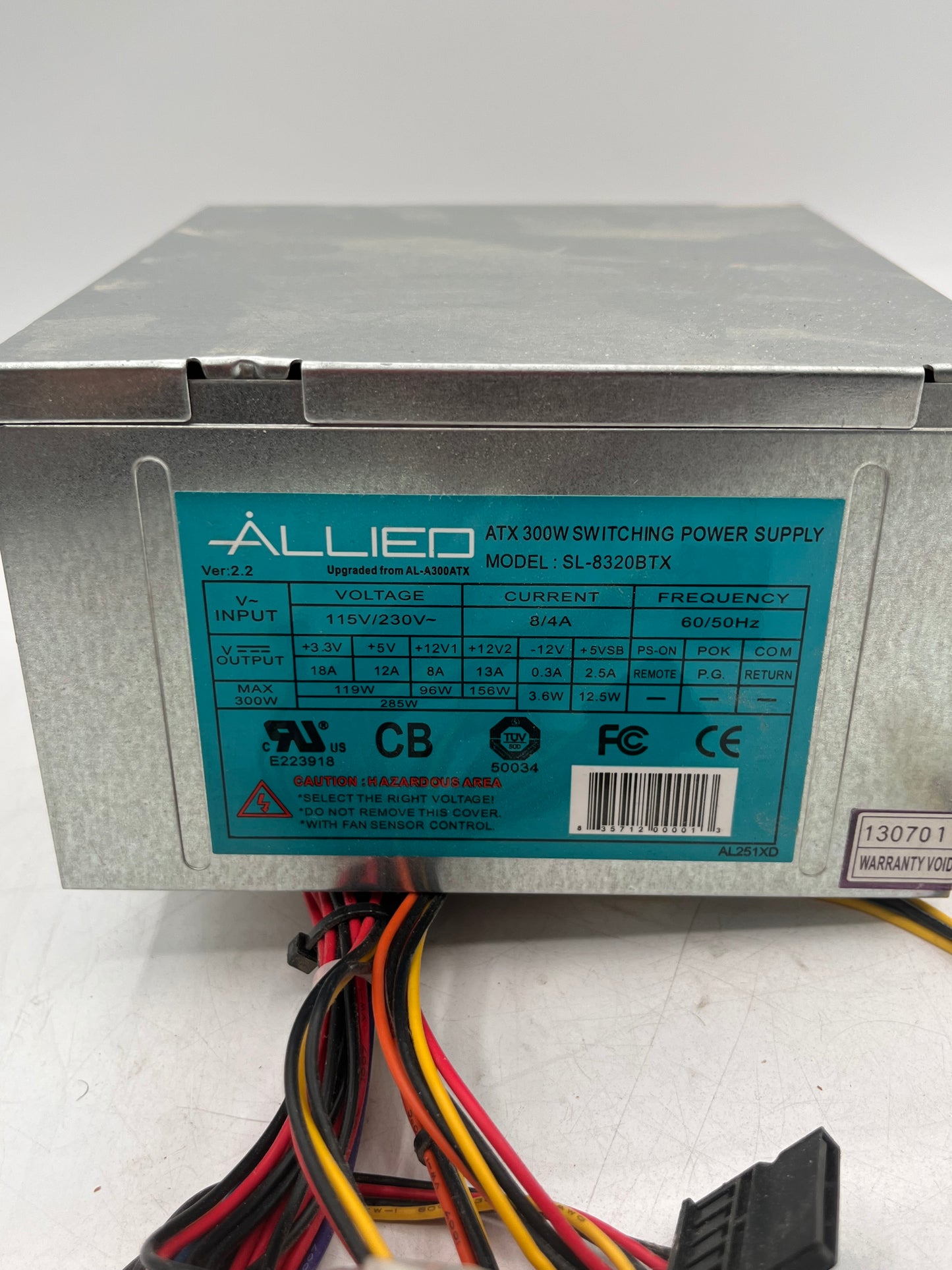 Allied SL-8320BTX 300W ATX Power Supply Silver