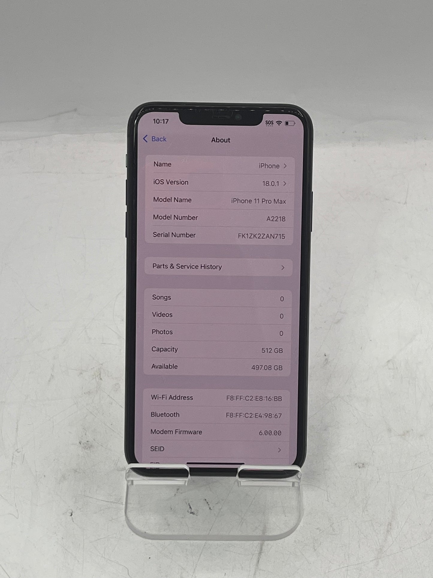 Unlocked Apple iPhone 11 Pro Max 512GB A2218 MWHR2TU/A Midnight Green