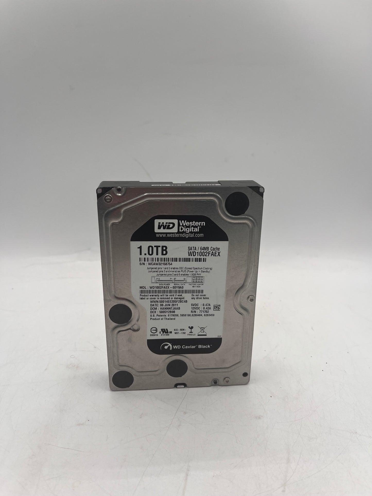 WD BLACK 1TB 3.5" SATA DRIVE 7200RPM 64MB WD1002FAEX