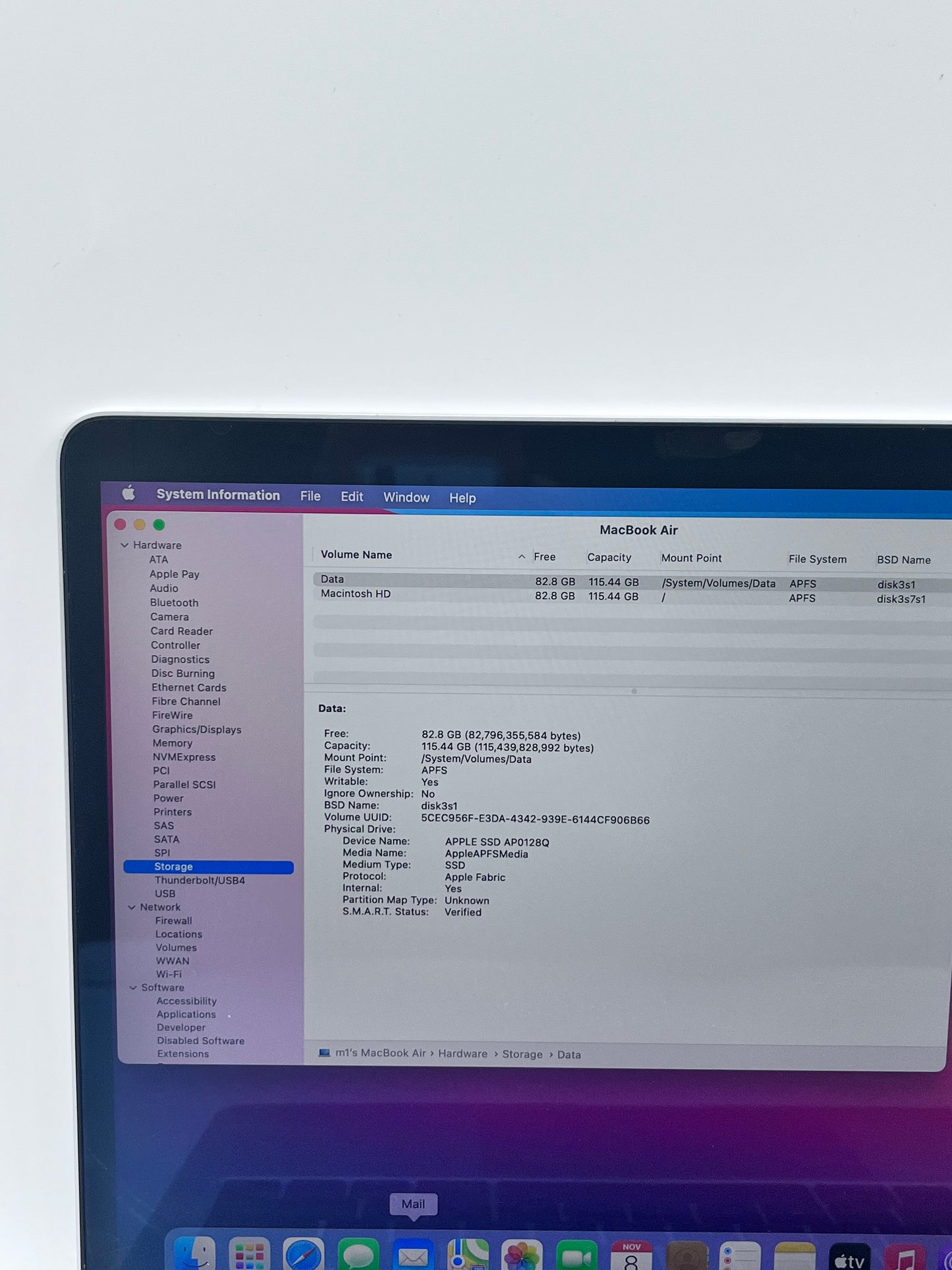 2020 Apple MacBook Air 13.3" M1 7C 8GB 128GB A2337 REMOTELY MANAGED