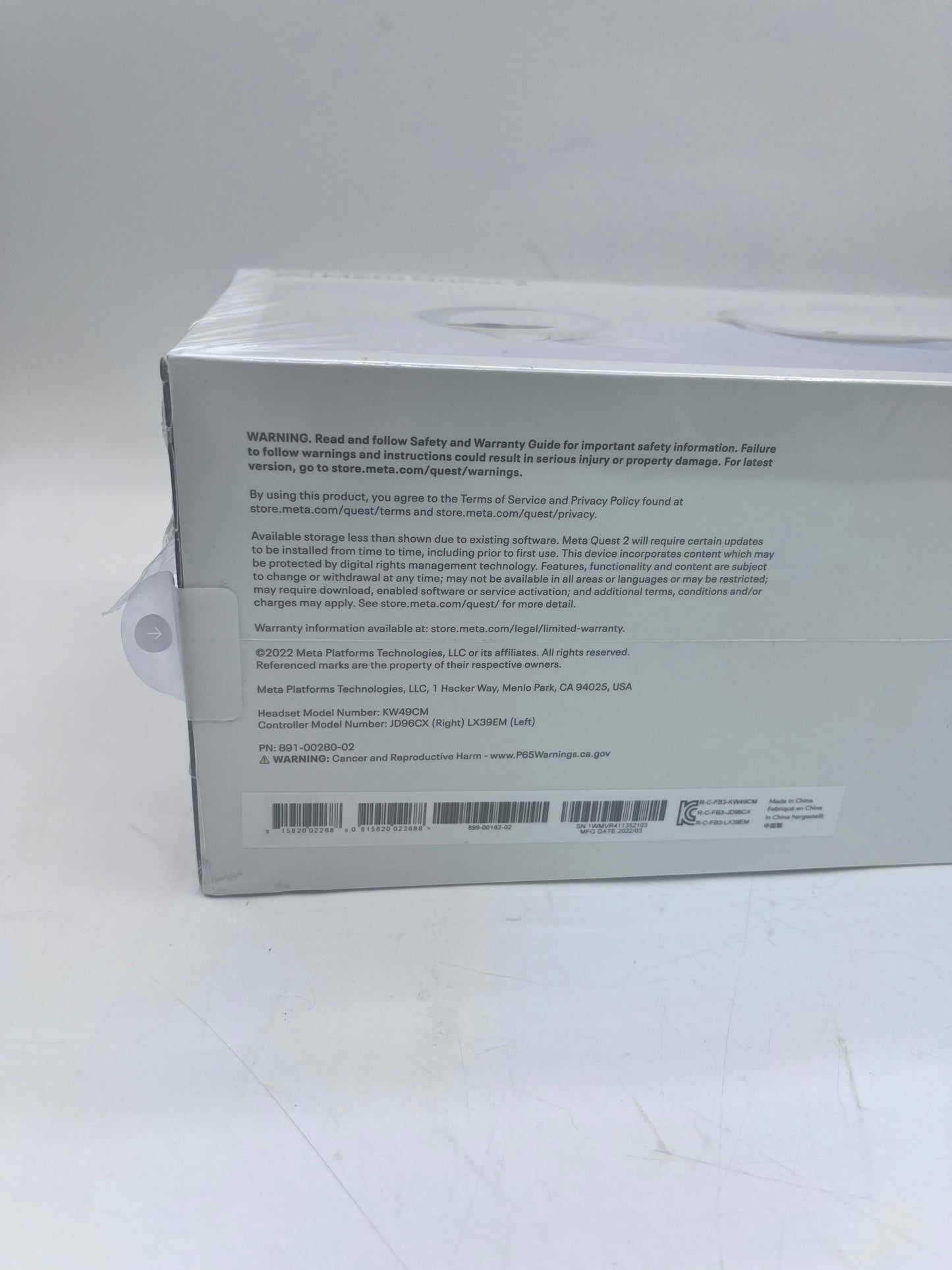 New in Sealed Box - Meta Oculus Quest 2 128GB VR Headset - White Free Shipping