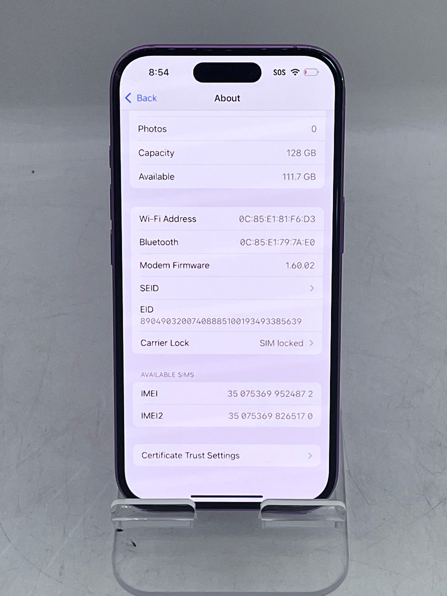Apple iPhone 16 A3081 MYAR3LL/A 128GB 8GB - Pink