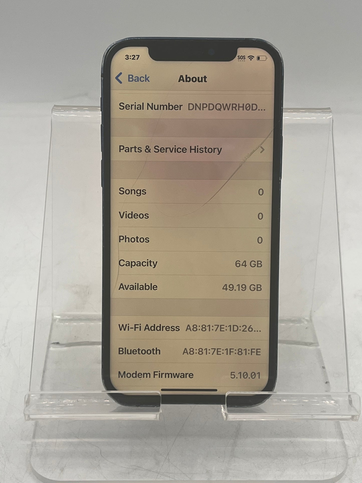 Unlocked Apple iPhone 12 MGFP3LL/A A2172 64GB BLUE FOR PARTS