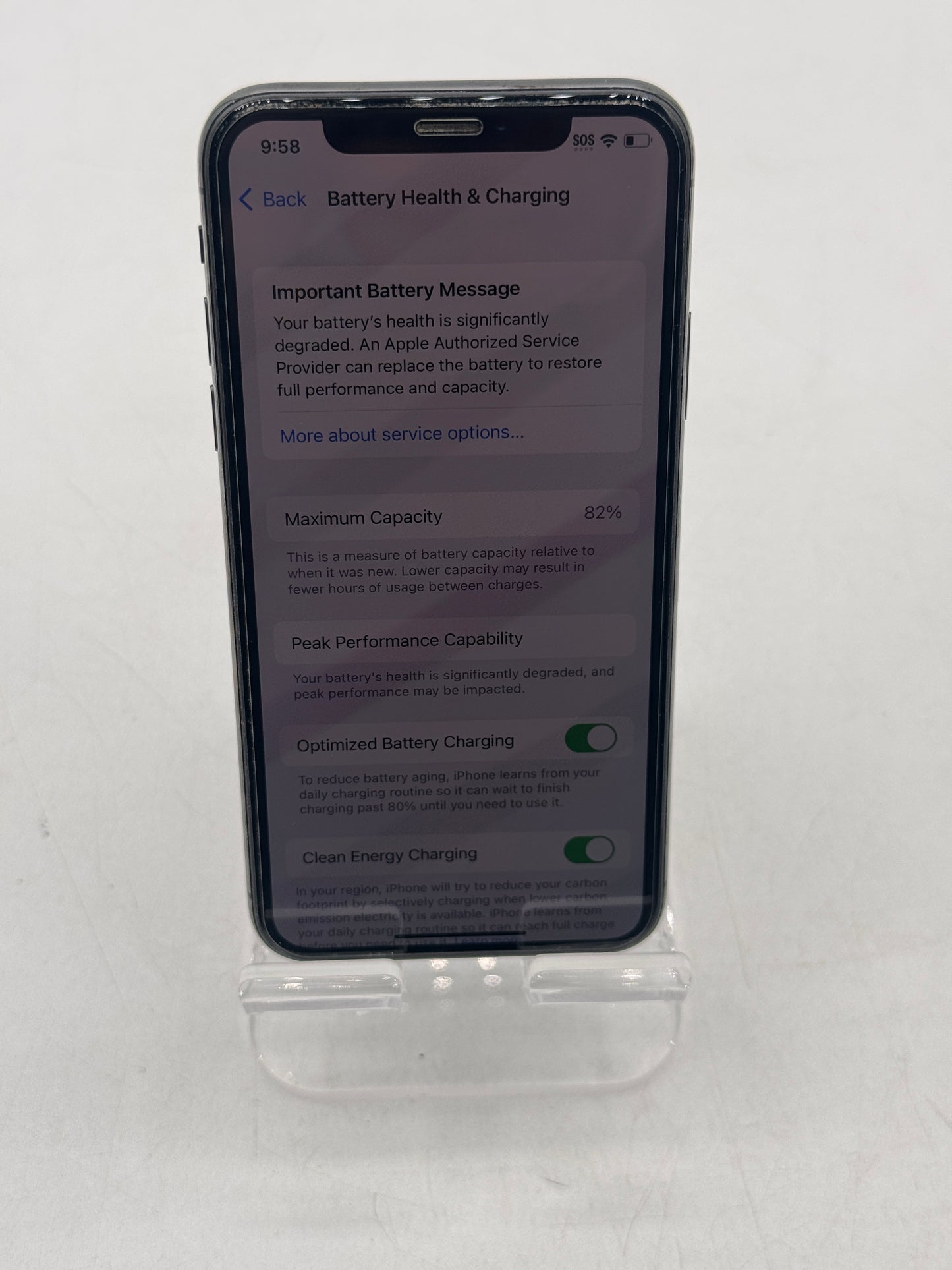 Unlocked Apple iPhone X 256GB A1865 MQA82CH/A Space Gray Battery Health 82%