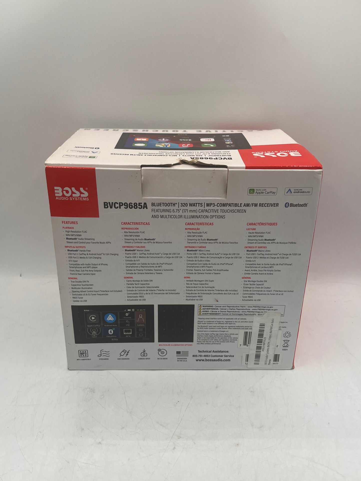 BOSS Audio Systems BVCP9685A 2 DIN Digital Media Receiver Touchscreen Bluetooth