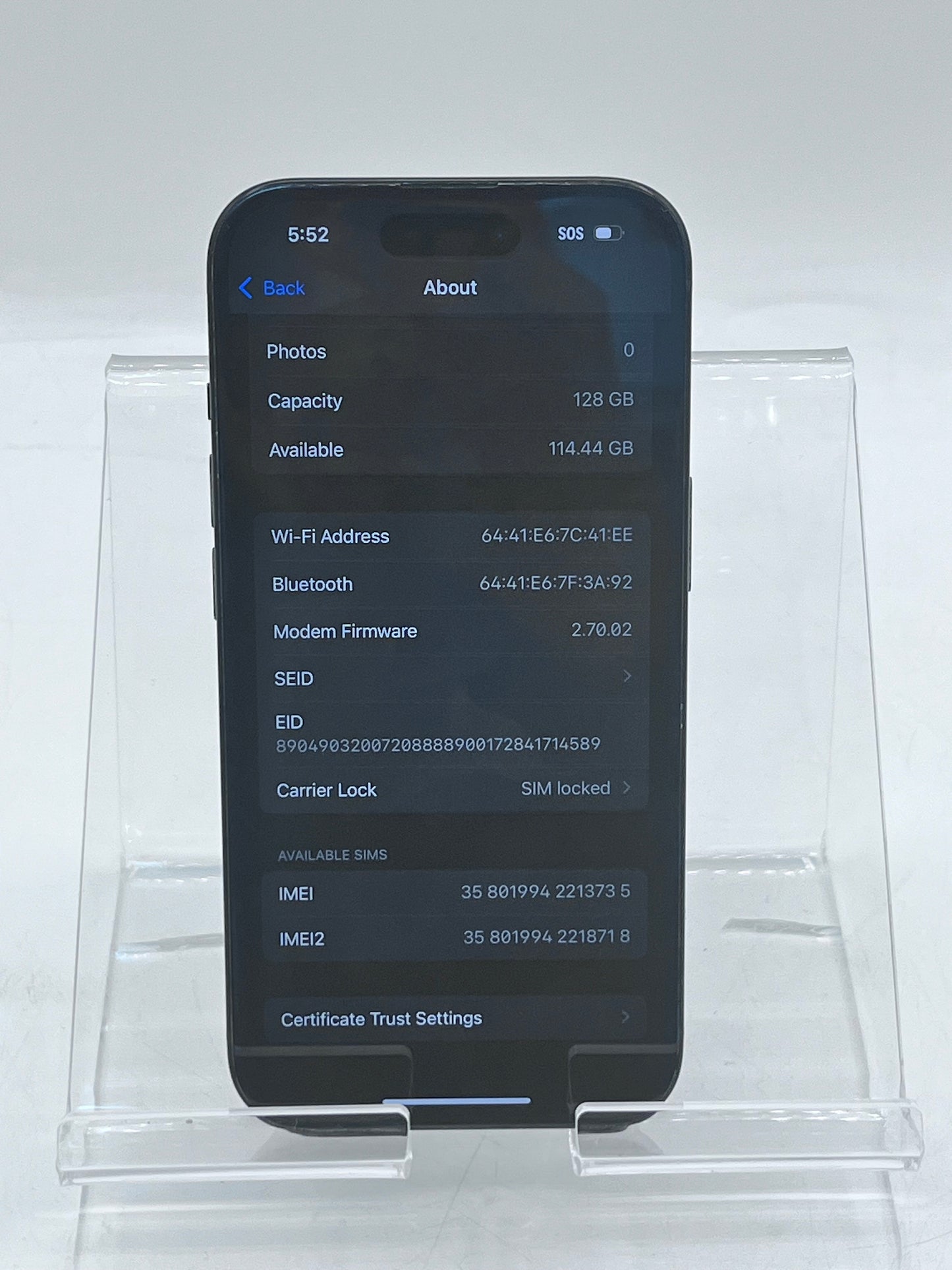 T-Mobile Apple iPhone 15 MTLV3LL/A A2846 6.1" 128GB - Black READ