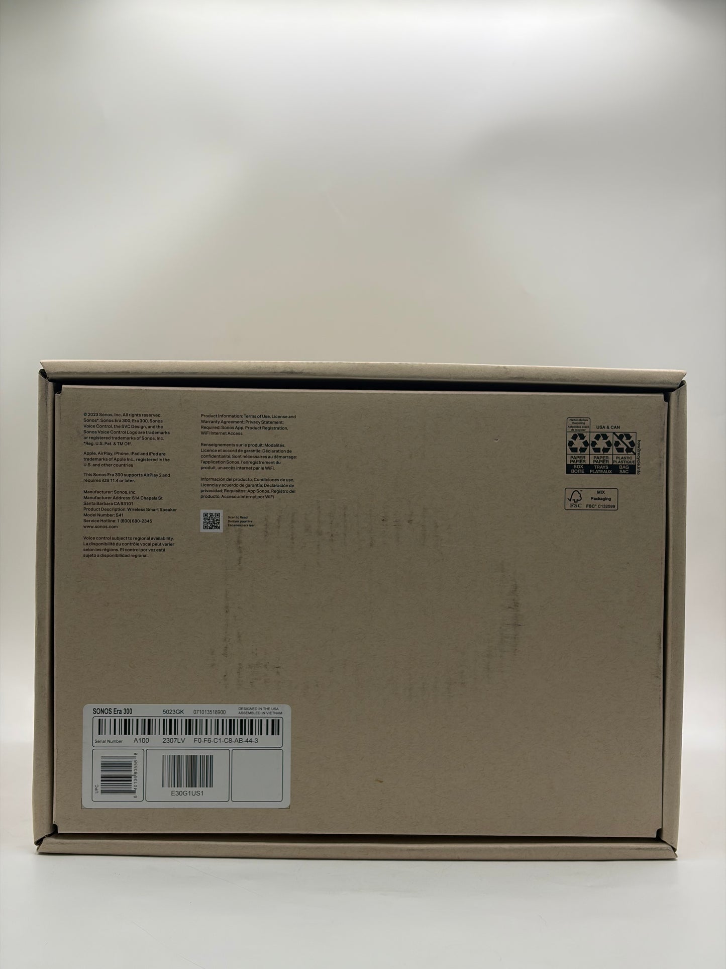 Sonos Era 300 Wireless Smart Speaker EXCELLENT CONDITION - TESTED Open Box