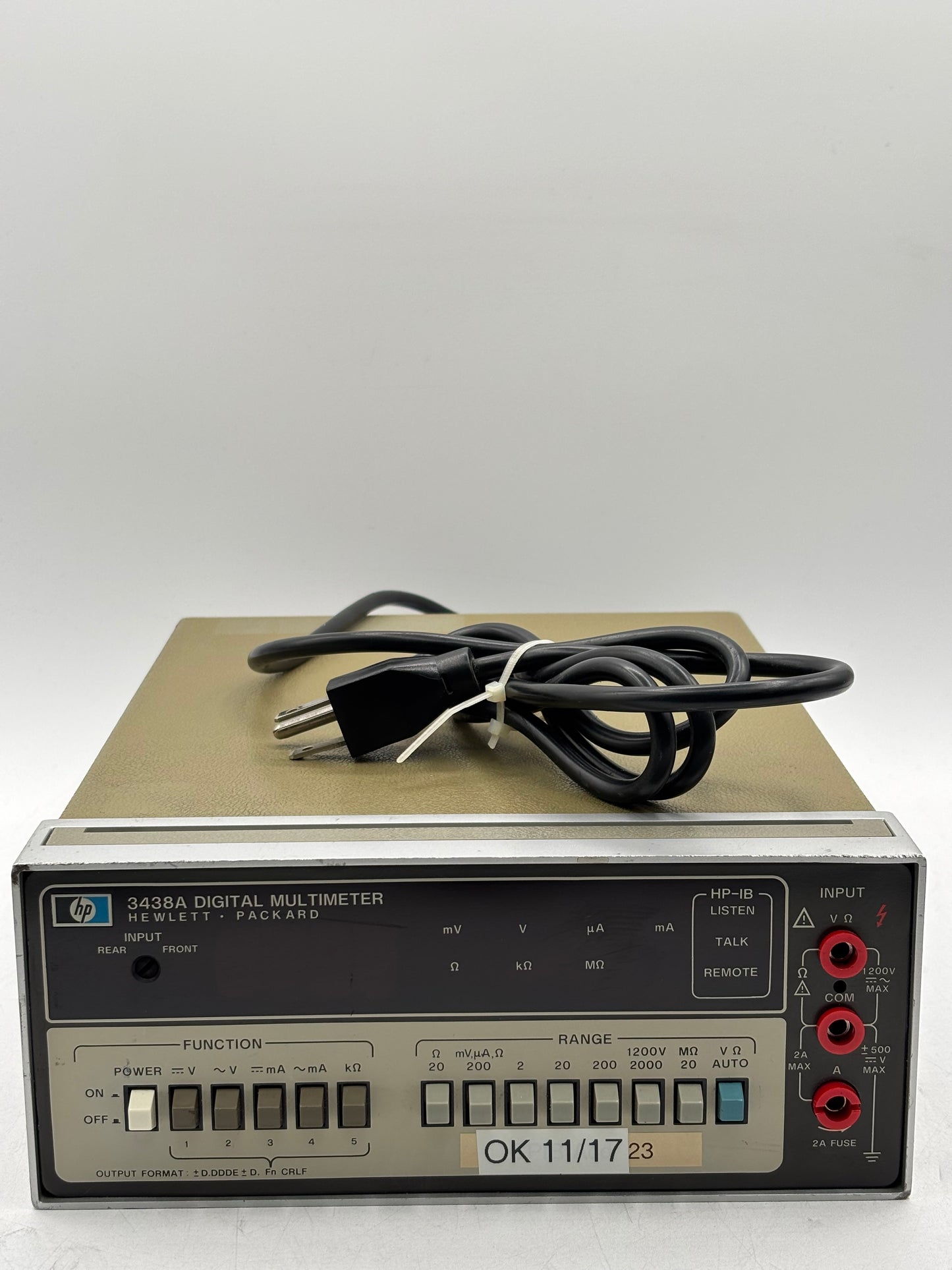 Hewlett Packard HP 3438A Digital Multimeter Tested (FREE SHIPPING)