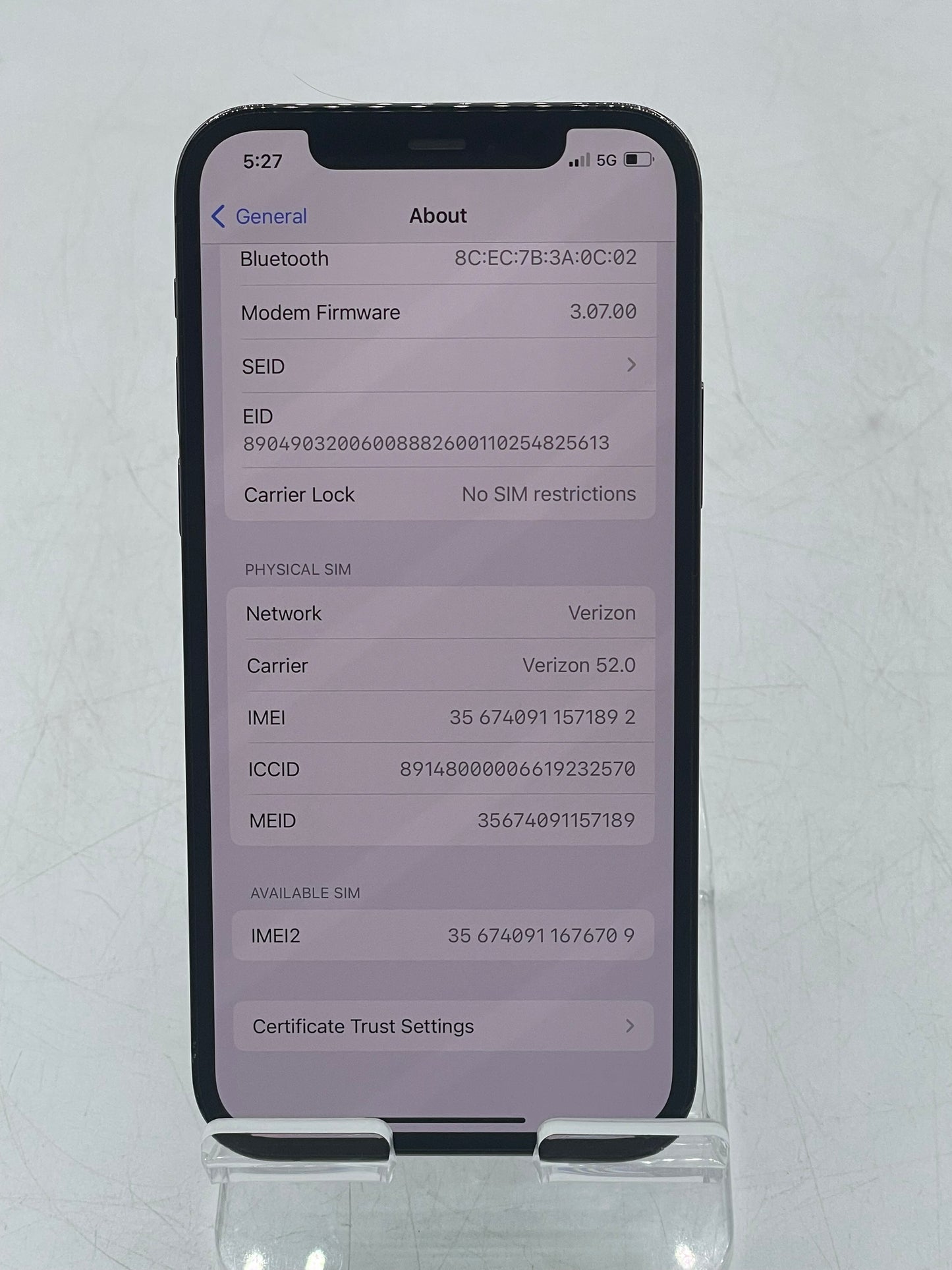 Unlocked Apple iPhone 12 Pro 128GB - A2341 MGK13LL/A - Space Gray