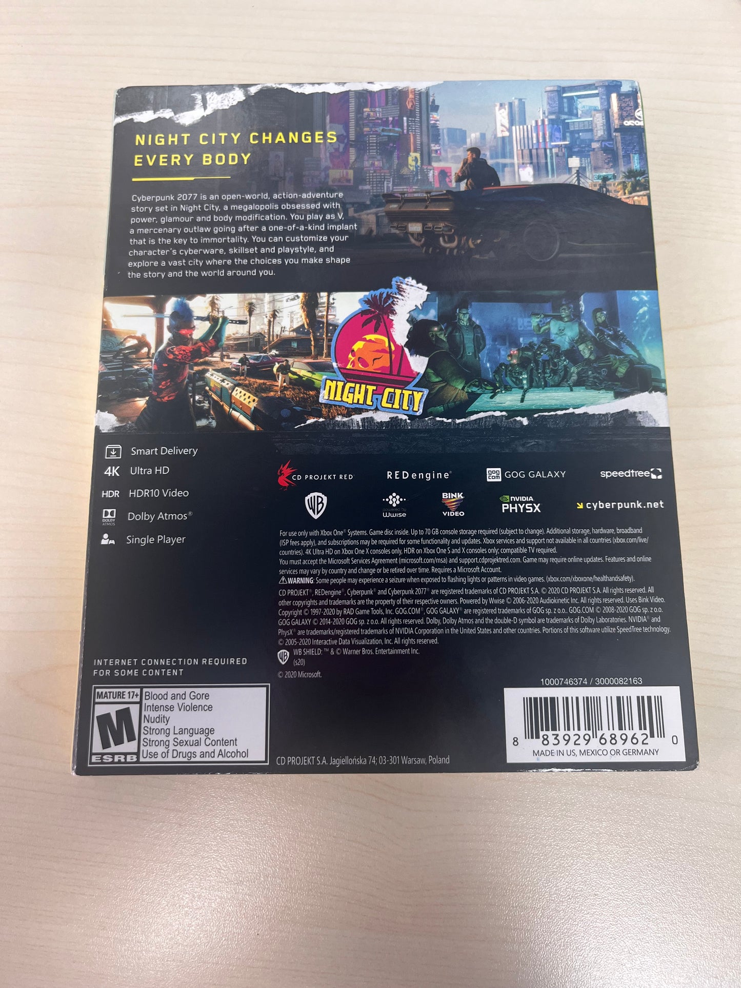 Xbox One Cyberpunk 2077 Video Gamez - Free Shipping!