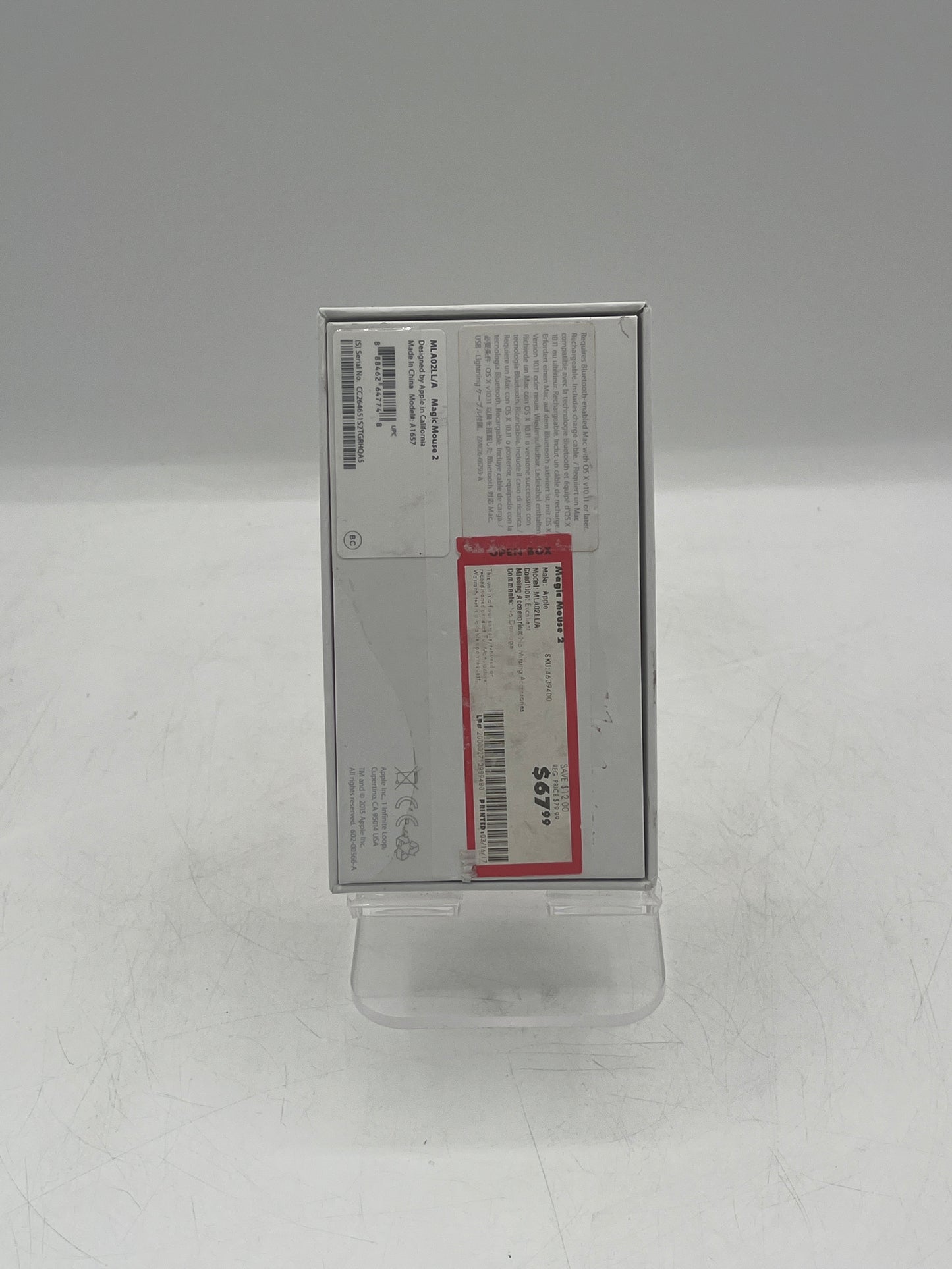 Apple Magic Mouse Model A1657 MLA02LL/A