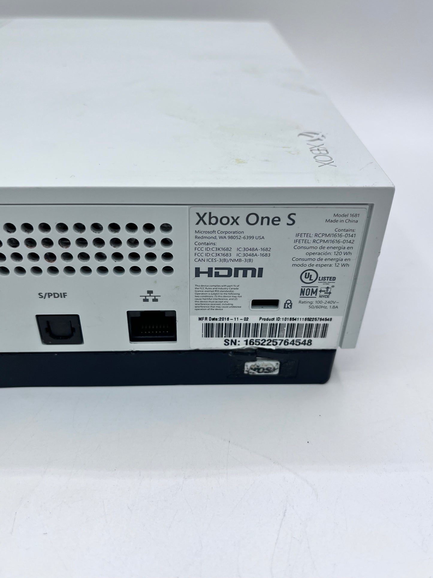 Microsoft Xbox One S 500GB Console 1681 White READ