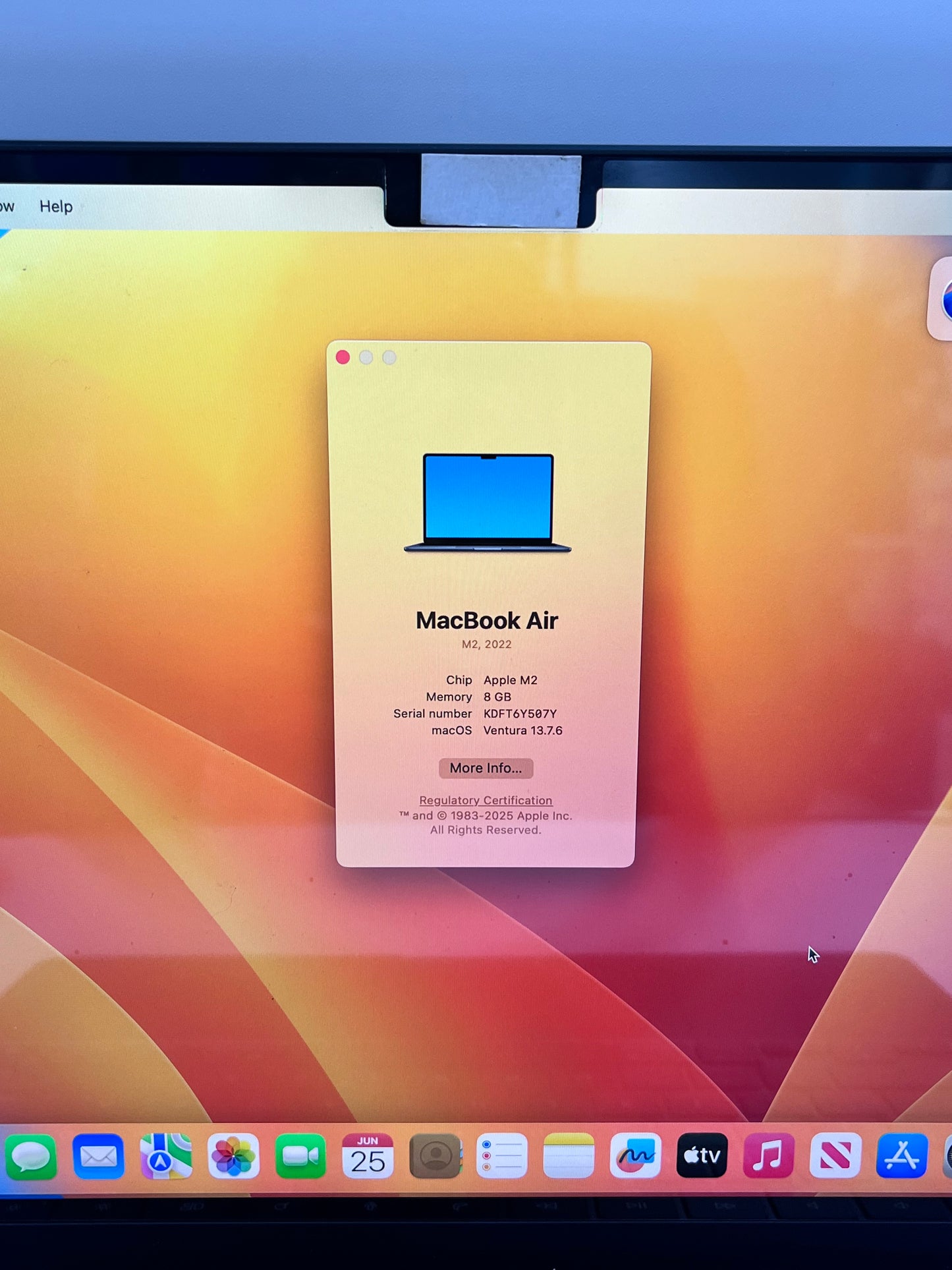 2022 Apple MacBook Air 13.6" M2 8 GB RAM 512 GB SSD Blue 10 Cycle Count