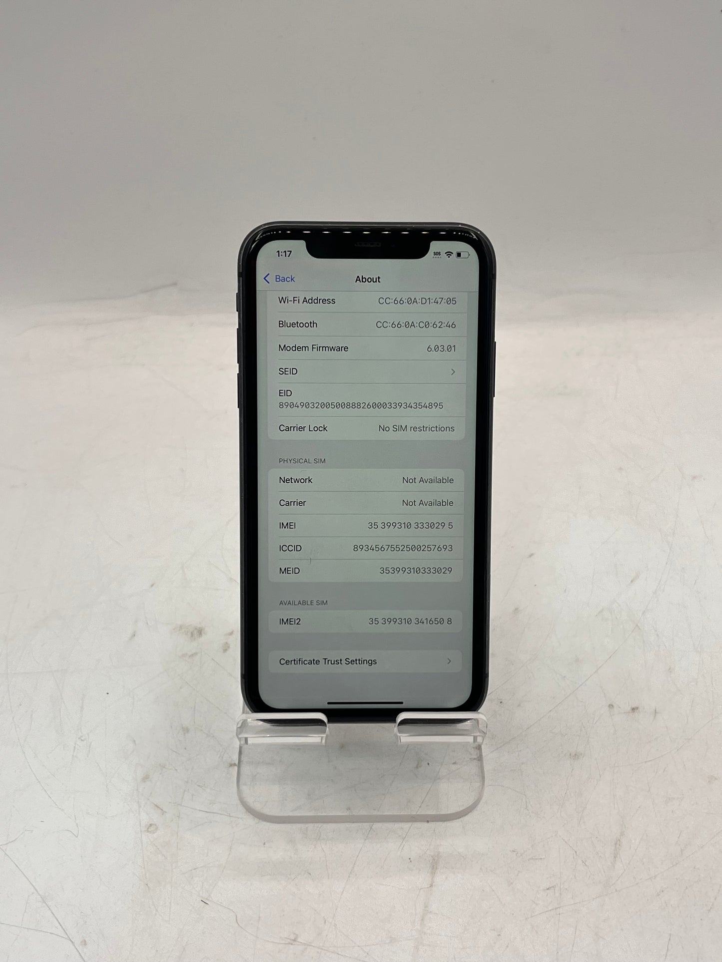 Unlocked Apple iPhone 11 128GB A2221 MWM02QL/A Smartphone Black