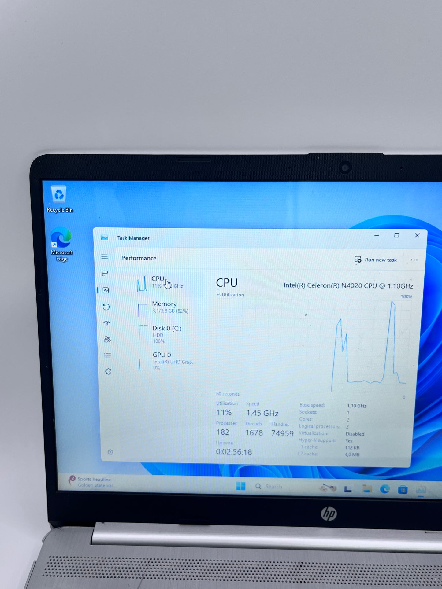 HP 15-dw1032nr Laptop Intel Celeron 1TB  8GB - Silver