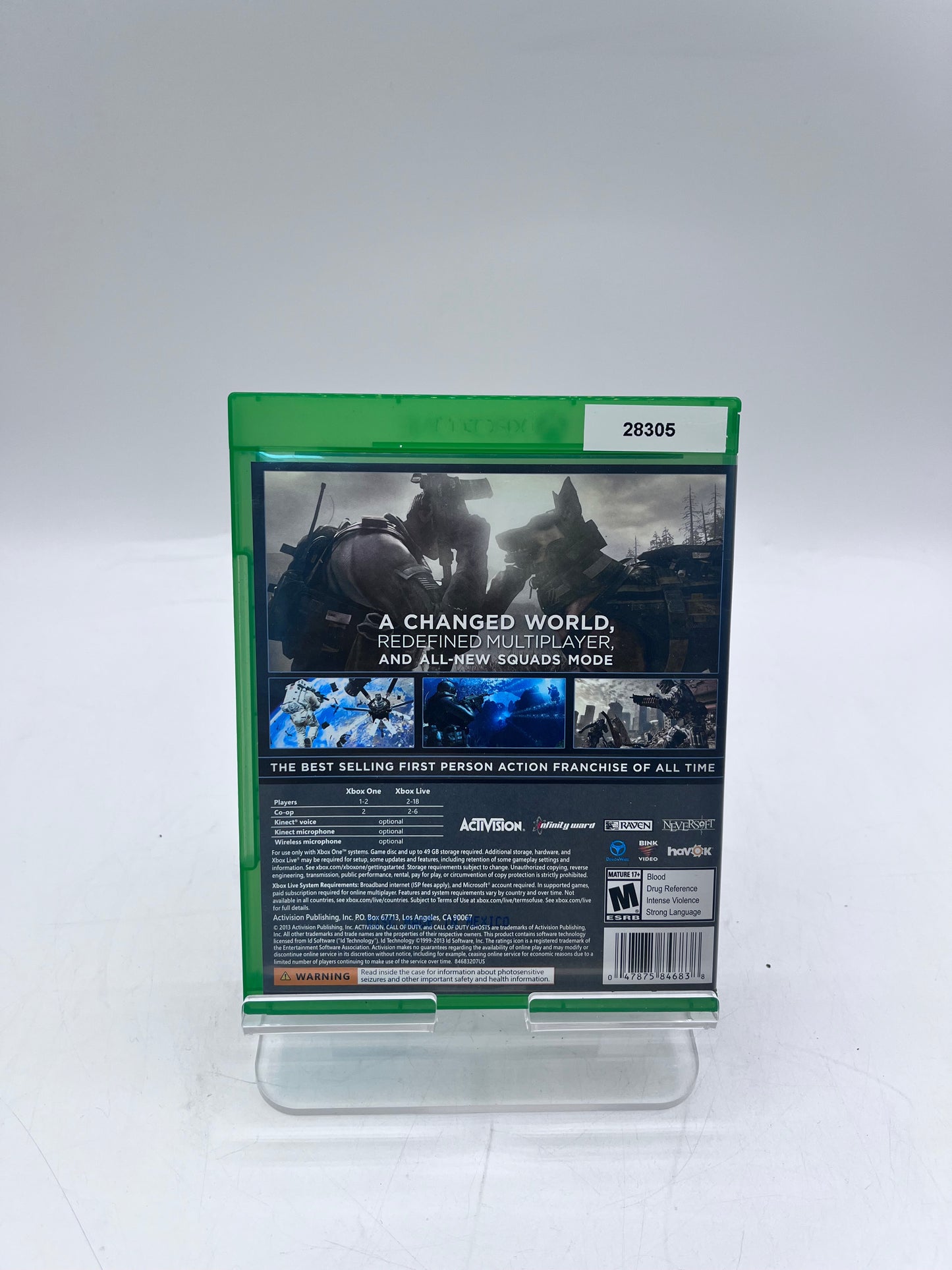 Xbox One Call of Duty Ghosts Video Game - FREE SHIPPING