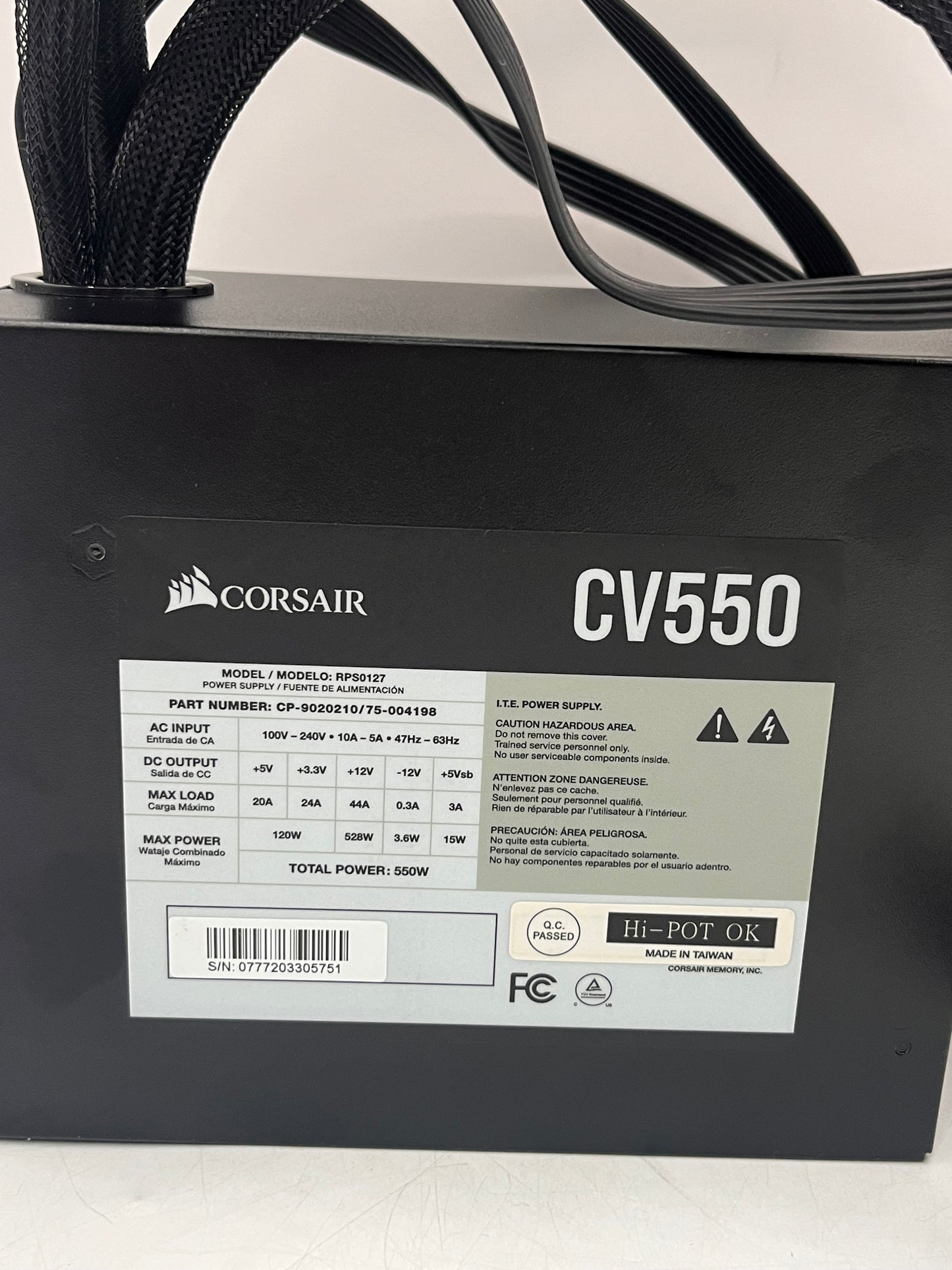 Corsair CV550 550W ATX Desktop Power Supply