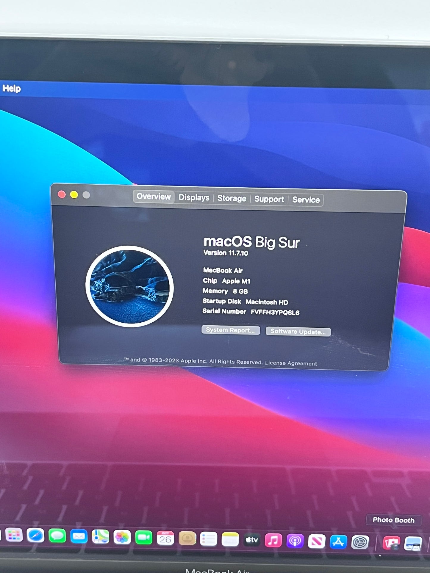2020 Apple MacBook Air 13.3" M1 7C 8GB 128GB A2337 REMOTELY MANAGED