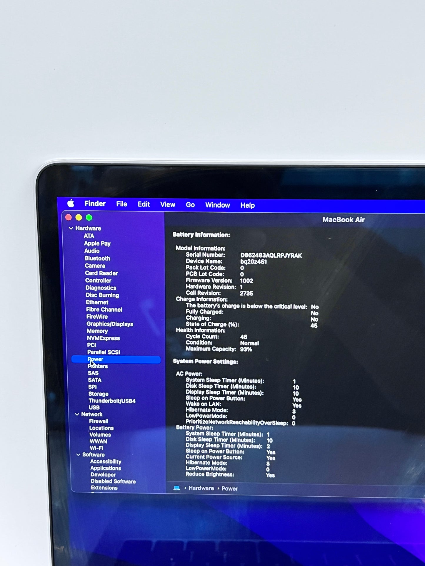 2020 Apple MacBook Air 13.3" M1 7C 8GB 256GB A2337 REMOTELY MANAGED