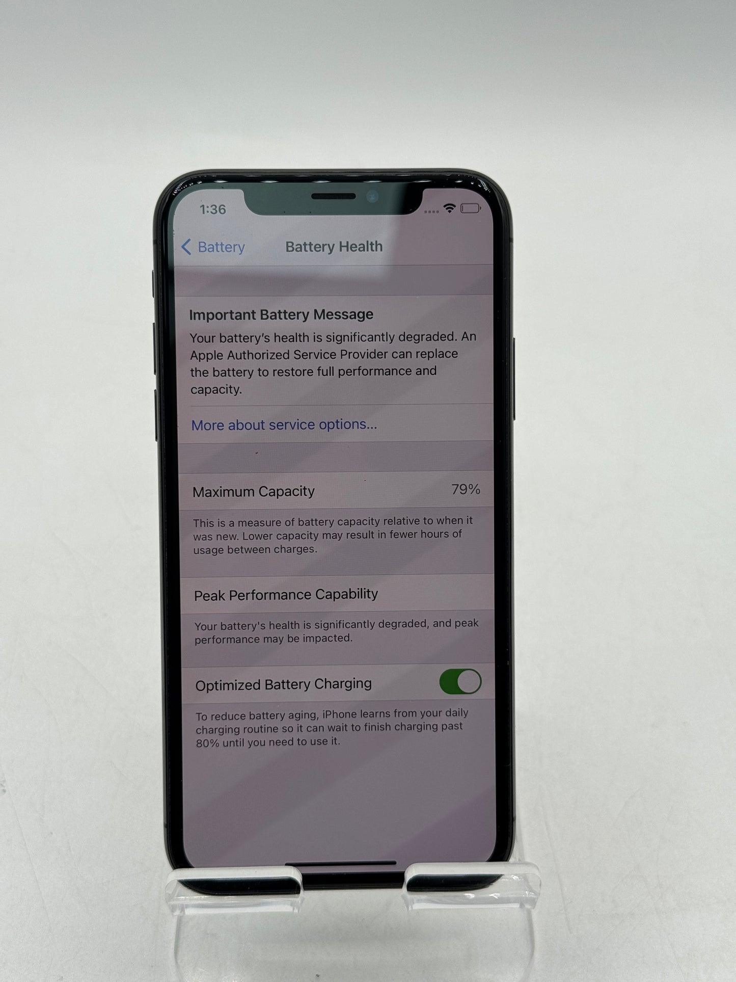 Unlocked Apple iPhone X 256GB A1865 MQA82CH/A Space Gray Battery Health 79%