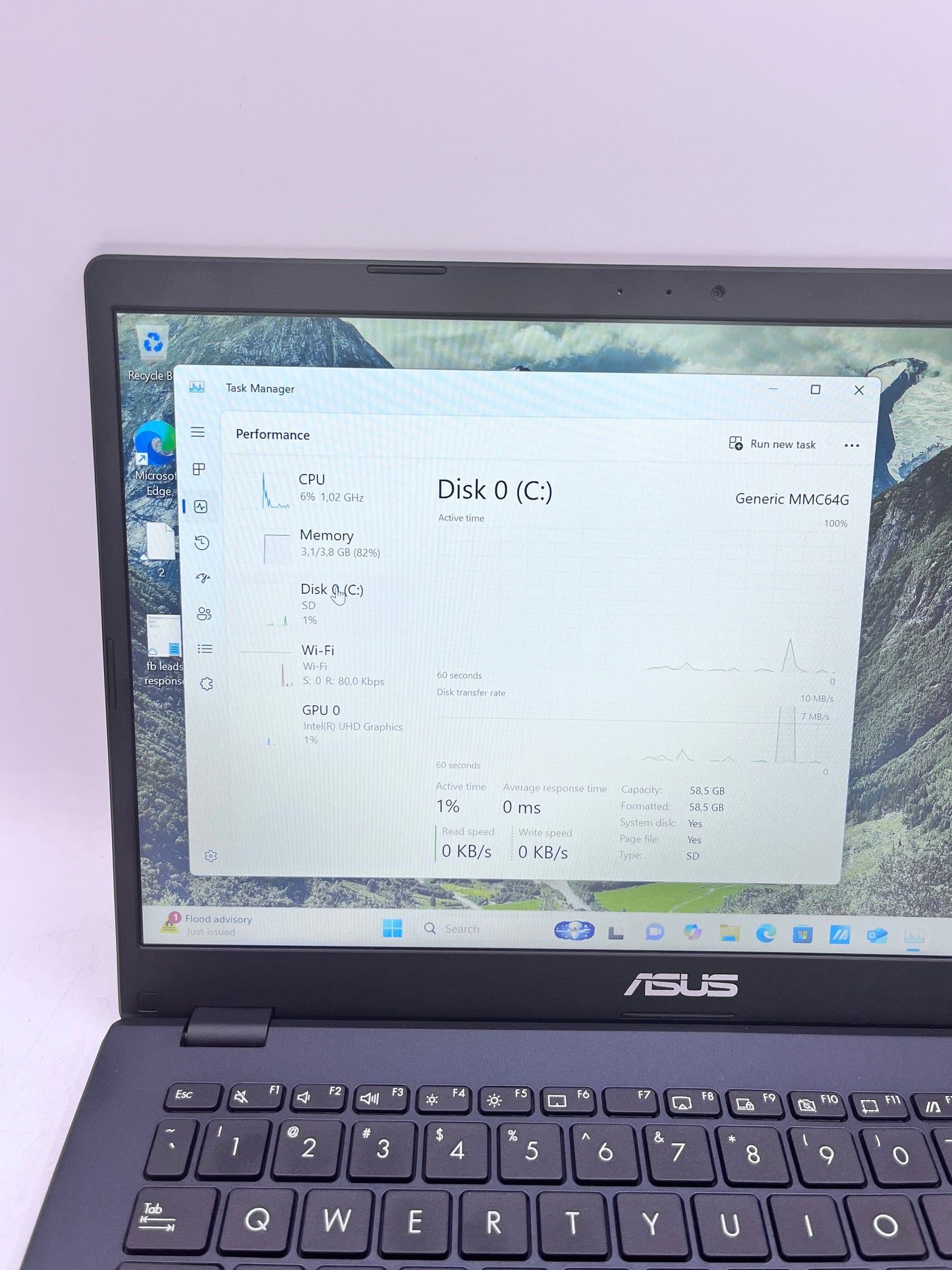 ASUS E410K Laptop 14" Intel Pentium N6000 4GB 64GB - Black