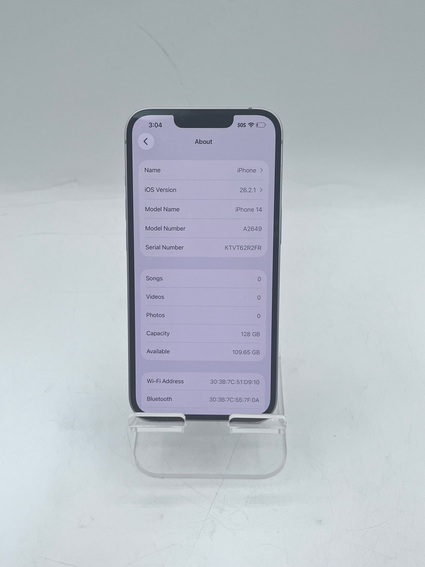 T-Mobile Only Apple iPhone 14 MPUX3LL/A A2649 6.1" 128GB Purple