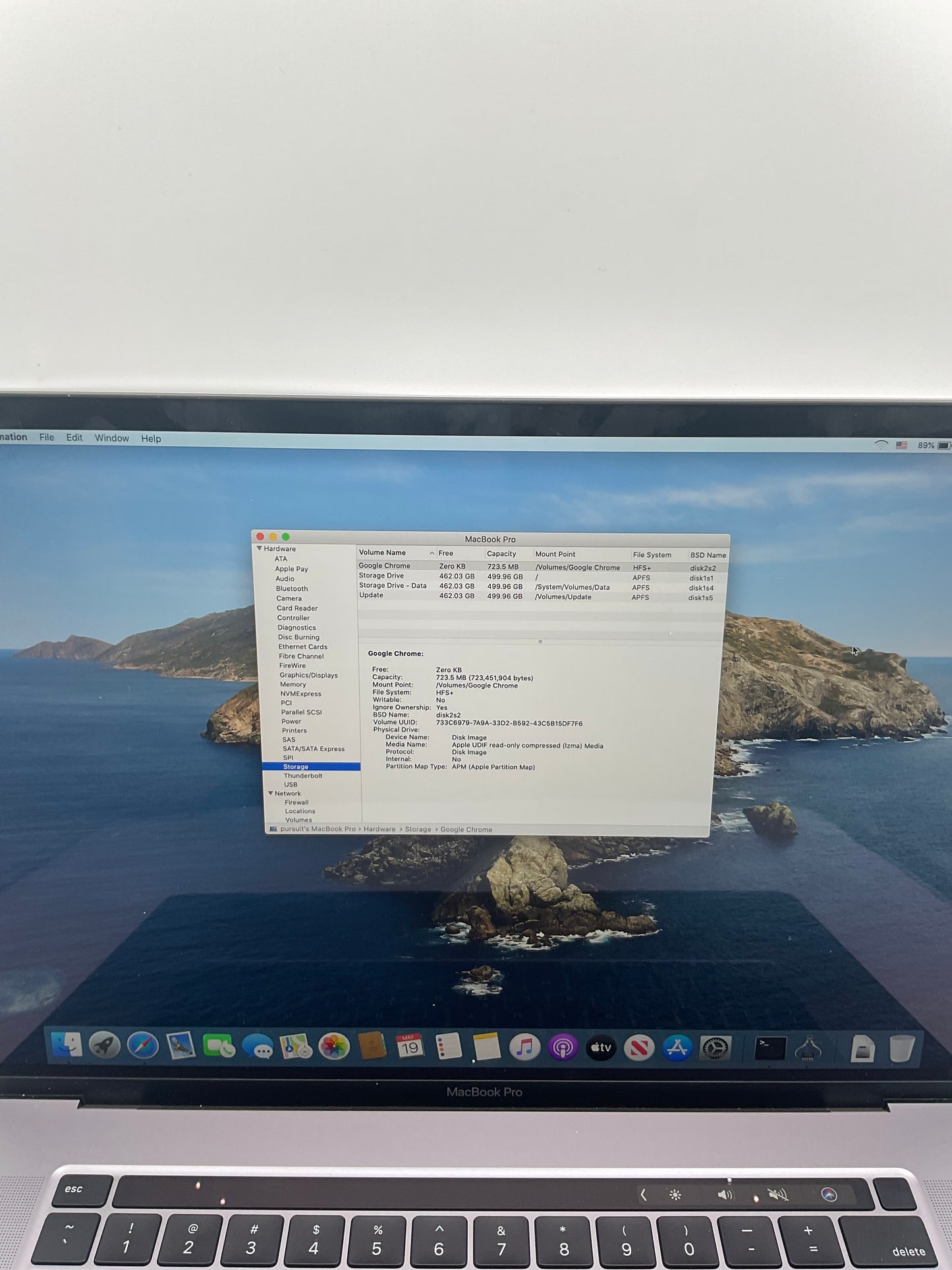 2019 Apple MacBook Pro 16" A2141 2.3GHz Core i9 16GB RAM 512GB SSD Silver