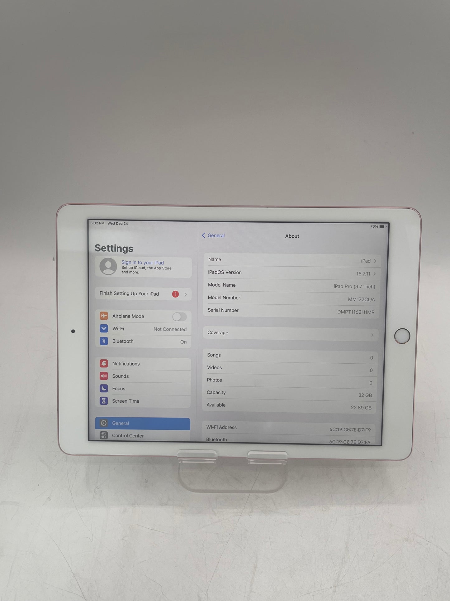 Apple iPad Pro 9.7" A1673 (2016) 32GB Pink WiFi + Cellular Tablet