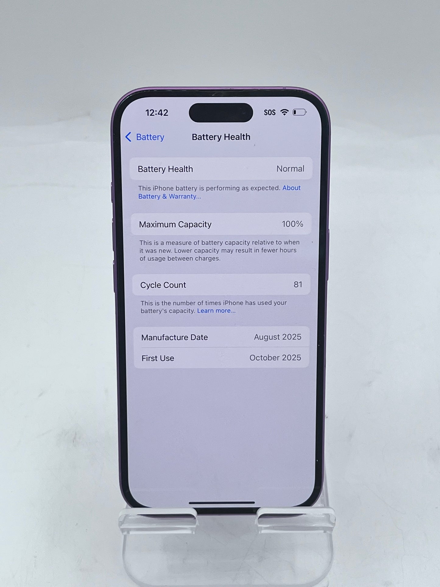 AT&T Apple iPhone 16 A2482 MLAE3LL/A 6.1 inch 256GB Pink 100% BH READ