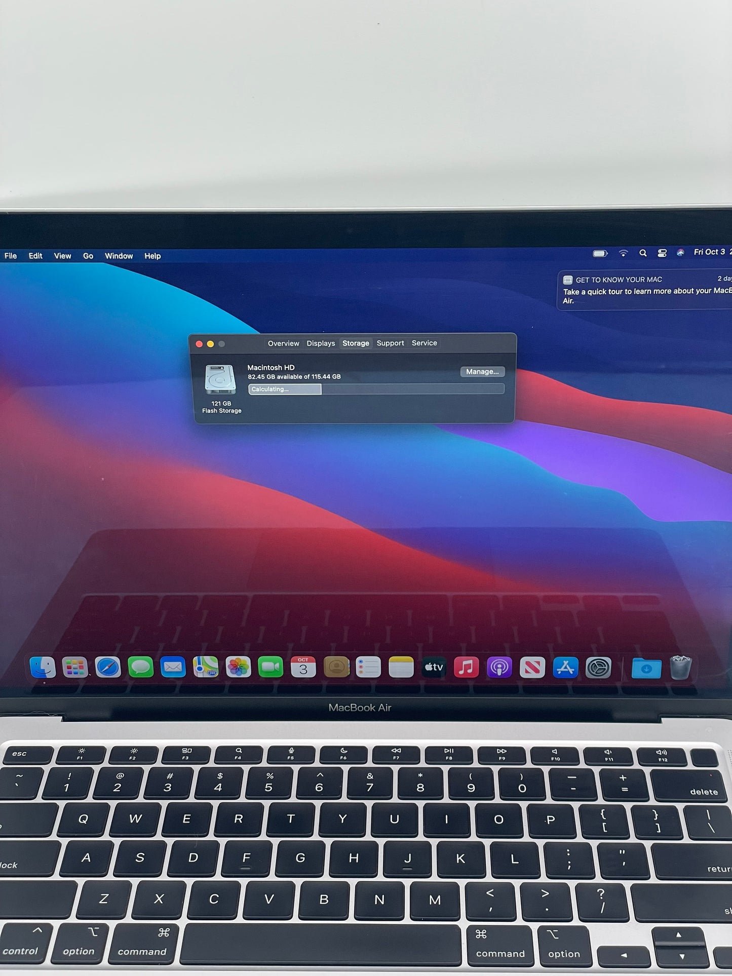 2020 Apple MacBook Air 13.3" M1 7C 8GB 128GB A2337 REMOTELY MANAGED