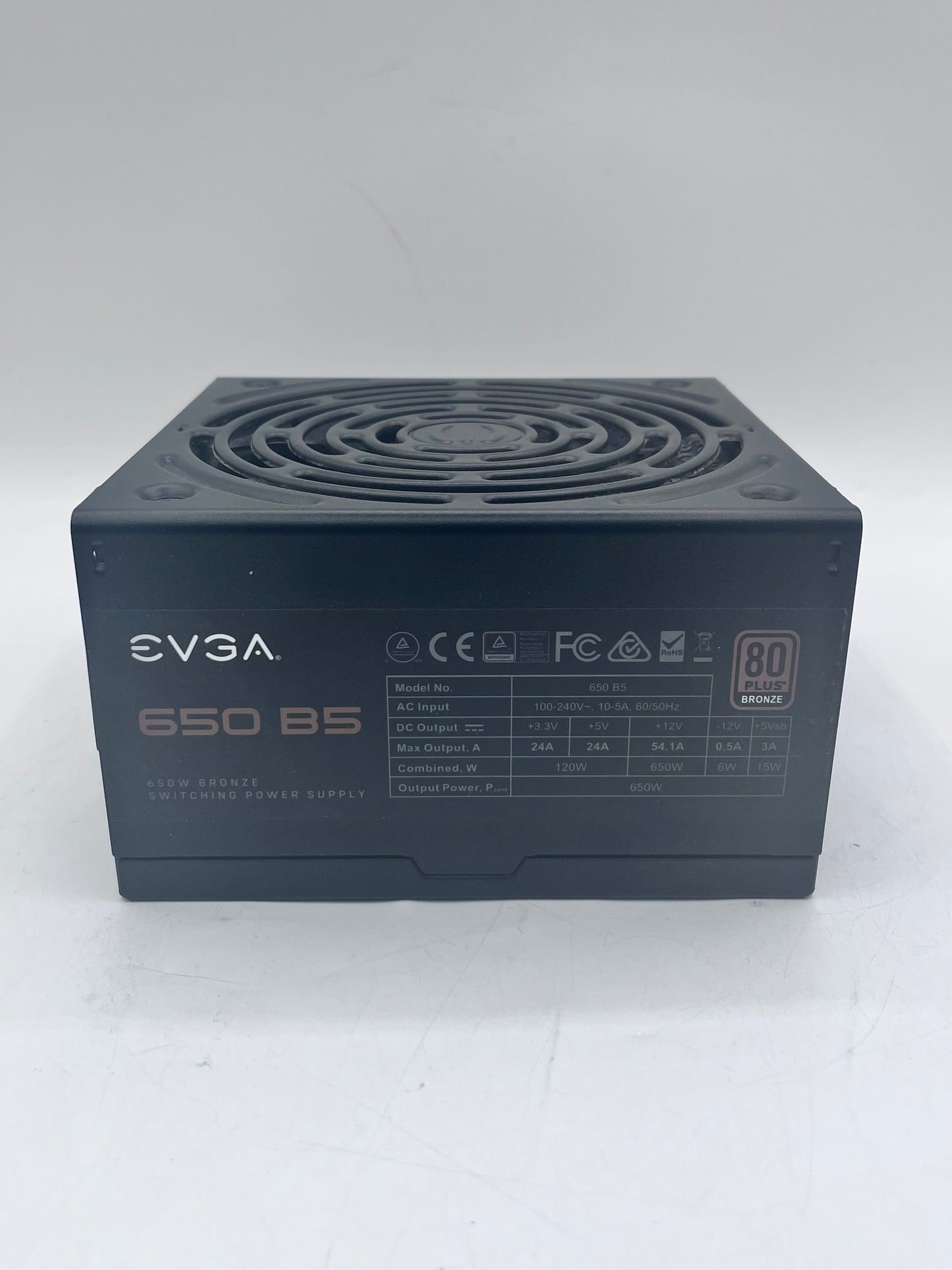 EVGA 650 B5 Power Supply 650W 80 Plus Bronze Certified Black