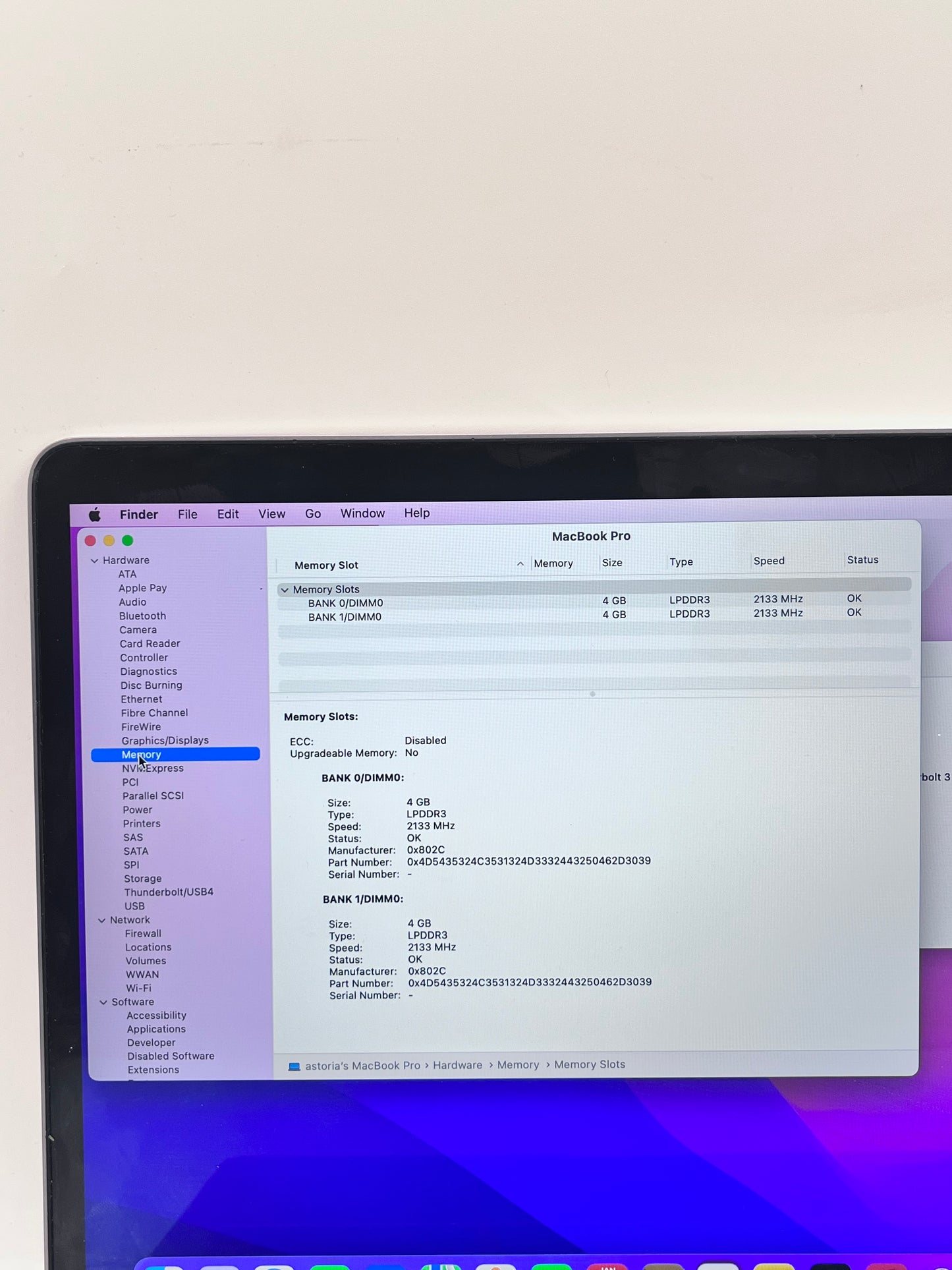Apple MacBook Pro A1706 2016 13.3" i5 2.90GHz 8GB 256GB SSD Touch Bar Free Shipping