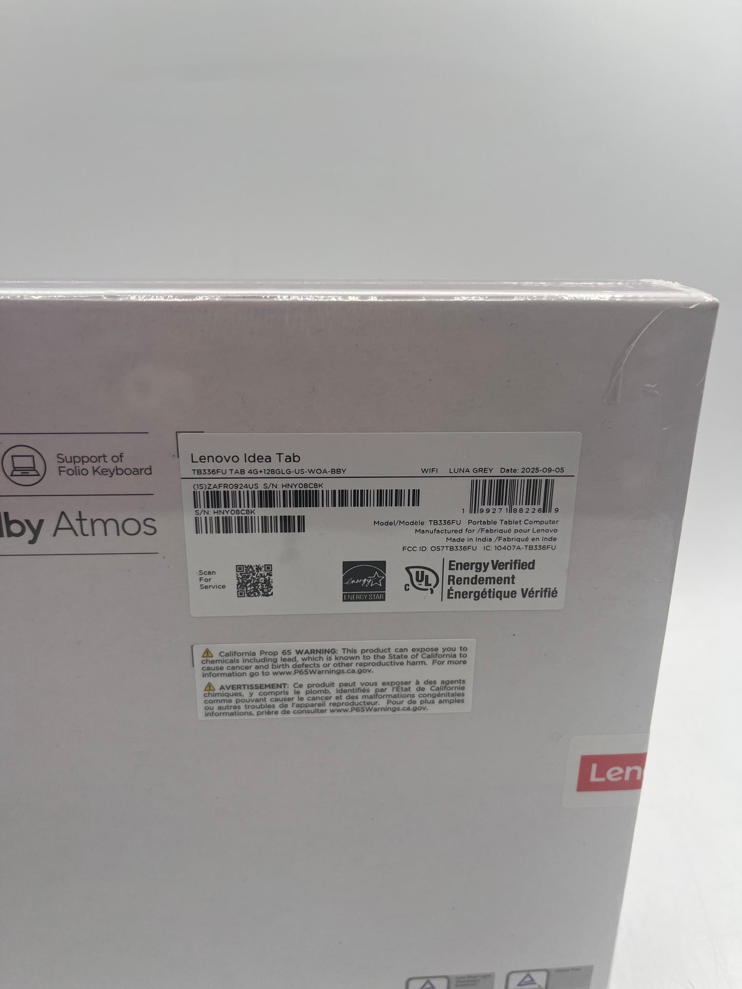 Lenovo Idea Tab 11" TB336FU 2.5K Tablet 4GB 128GB UFS Wi‑Fi Only Luna Grey