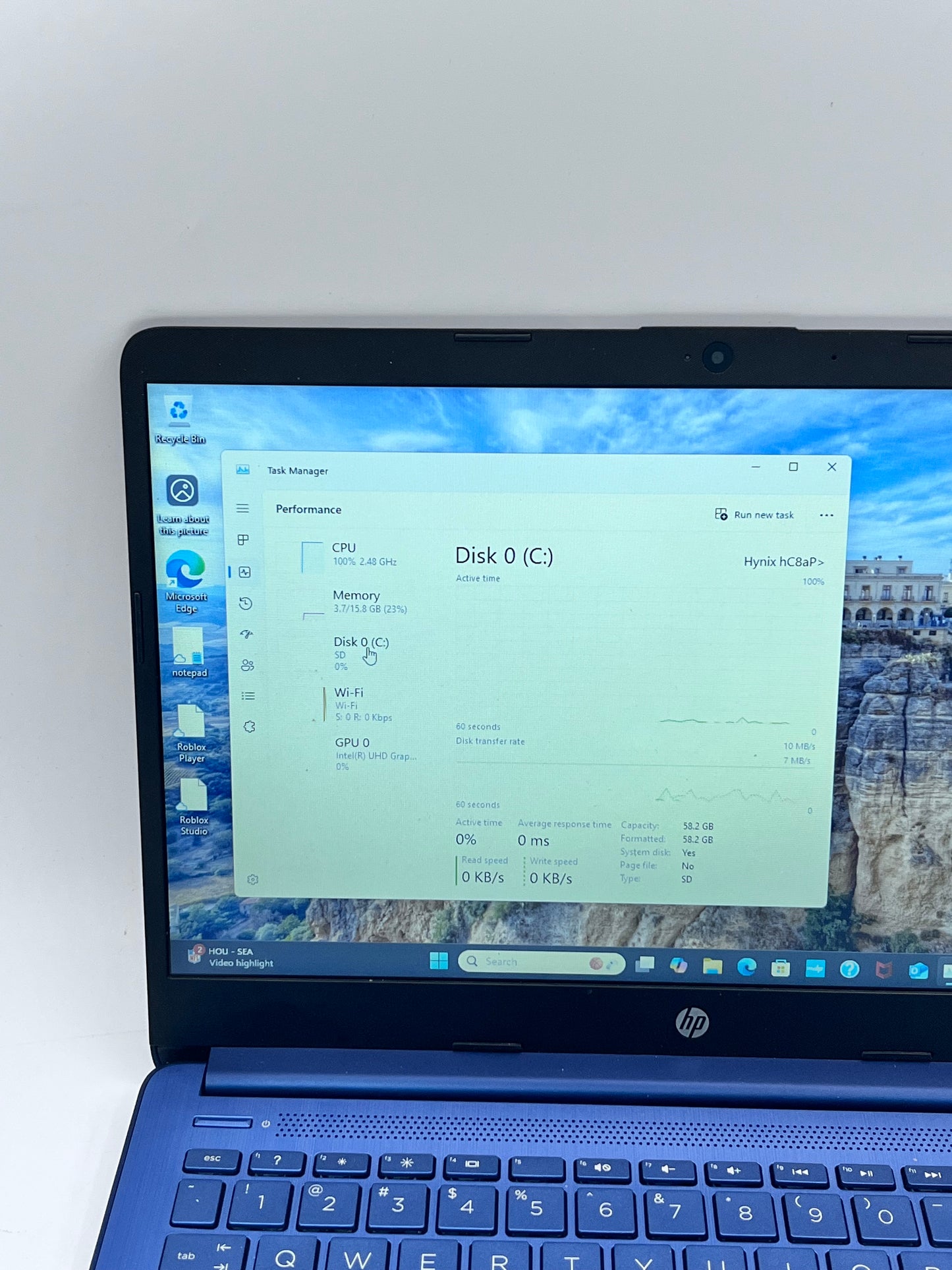 HP Stream 14-cf2111wm Intel Celeron N4120 16GB 64GB Windows 11