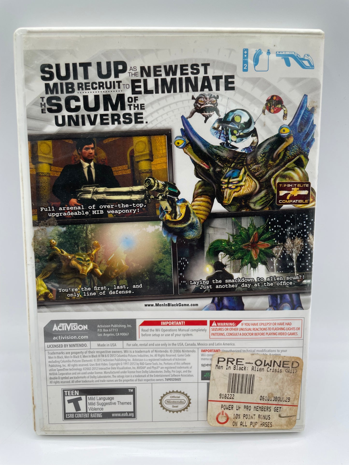 Men In Black: Alien Crisis - Nintendo Wii - Activision - 2012 - Tested Working