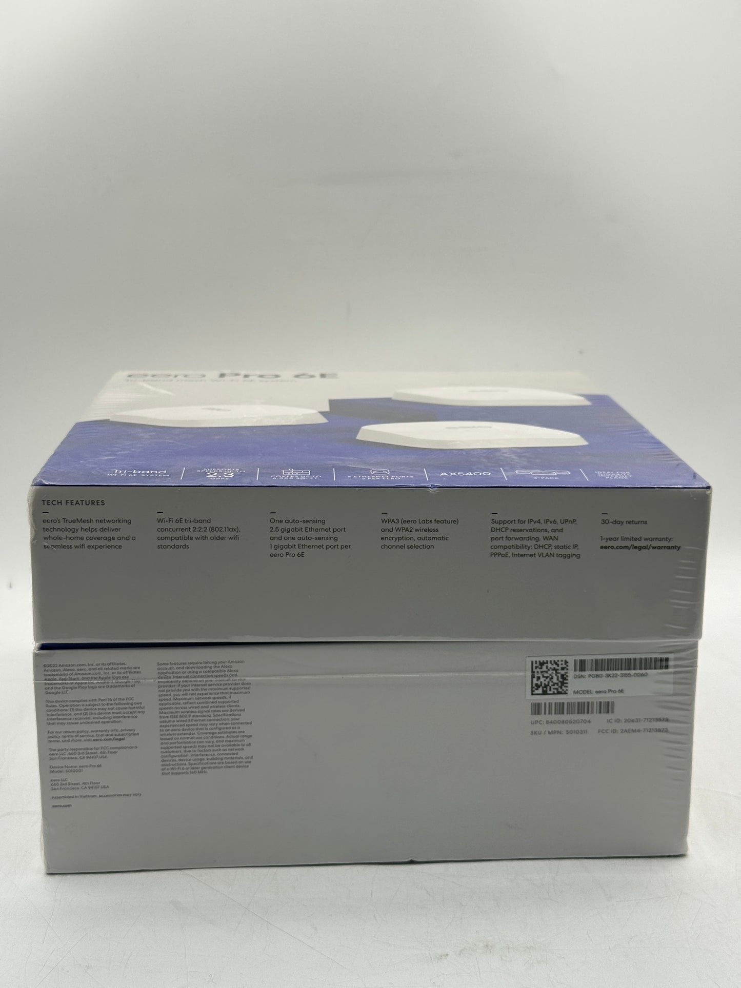 Amazon eero Pro 6E Tri-Band Mesh Wi-Fi 6E System AX5400 3-Pack Router New Sealed