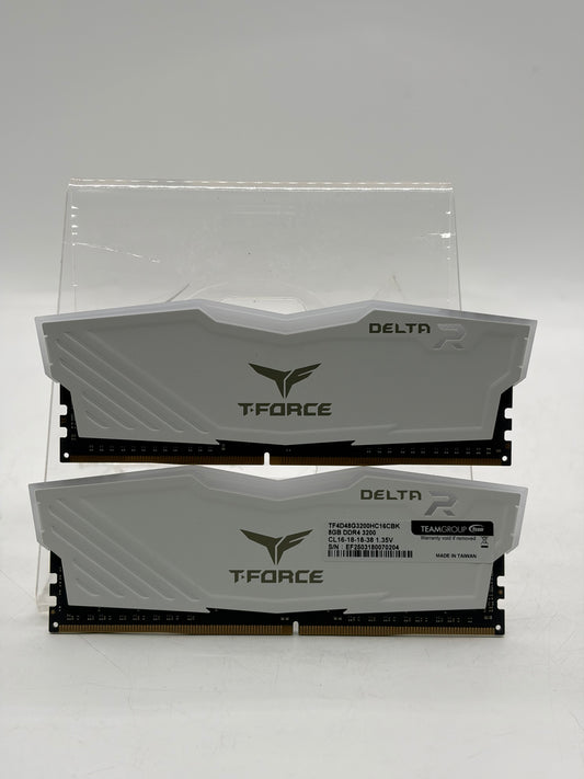 TeamGroup T-Force Delta RGB DDR4-3200 16GB (2x8GB) CL16 TF4D48G3200HC16CBK White