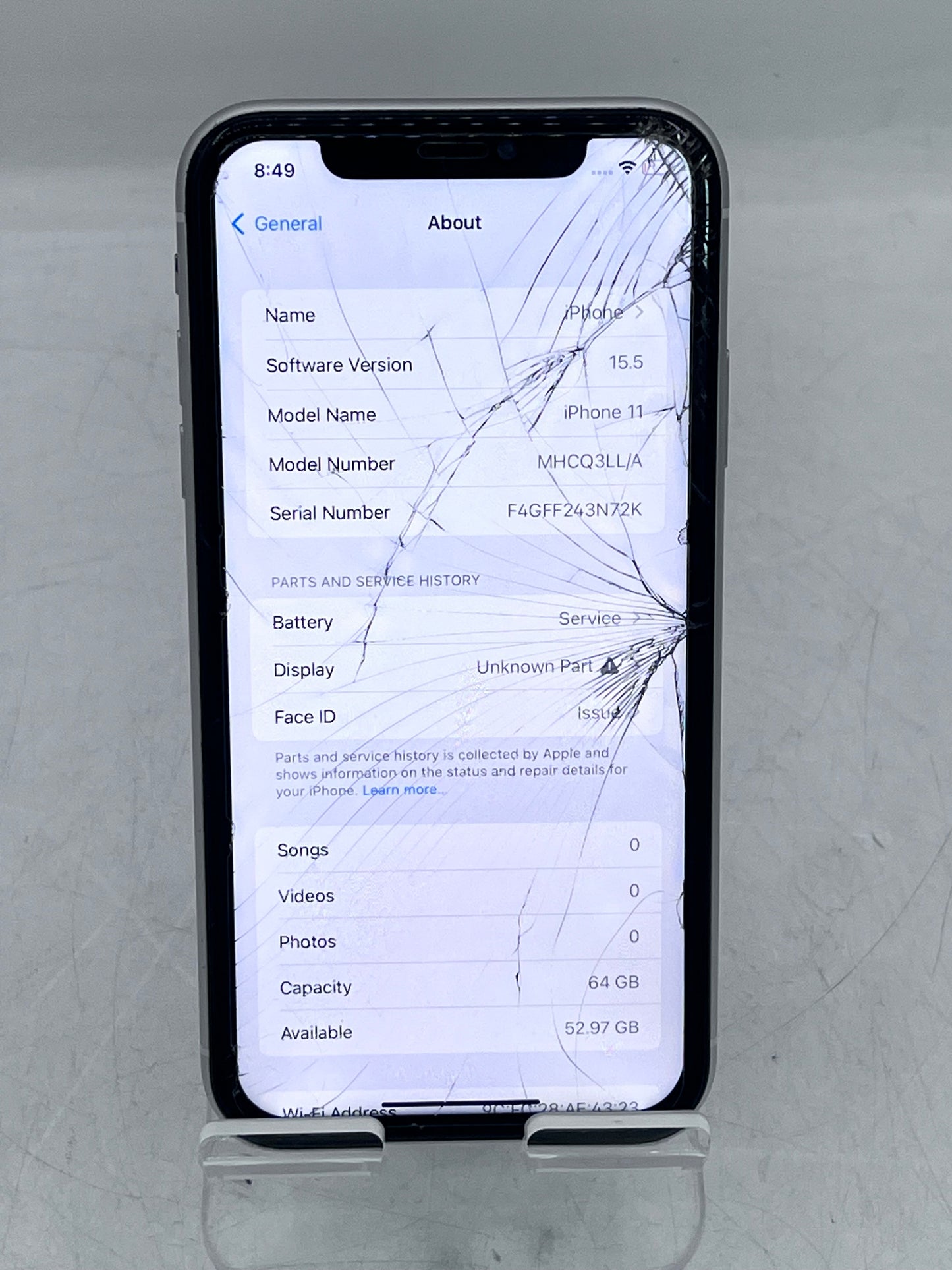 Unlocked Apple iPhone 11 MHCQ3LL/A A2111 64GB - White READ
