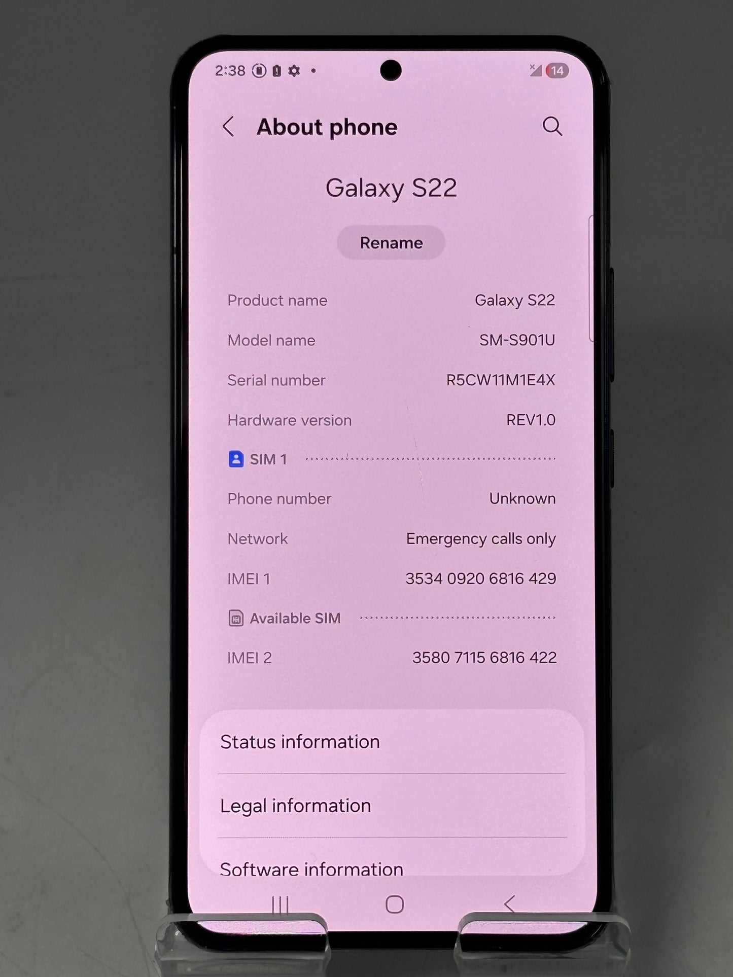 Unlocked Samsung Galaxy S22 256GB SM-S901U Black