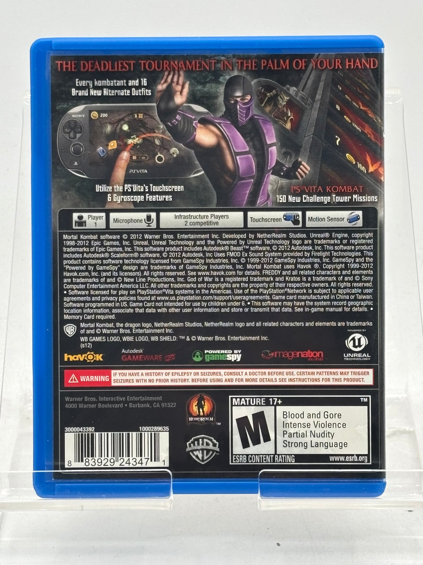Mortal Kombat PlayStation Vita PSVita - Used With Box