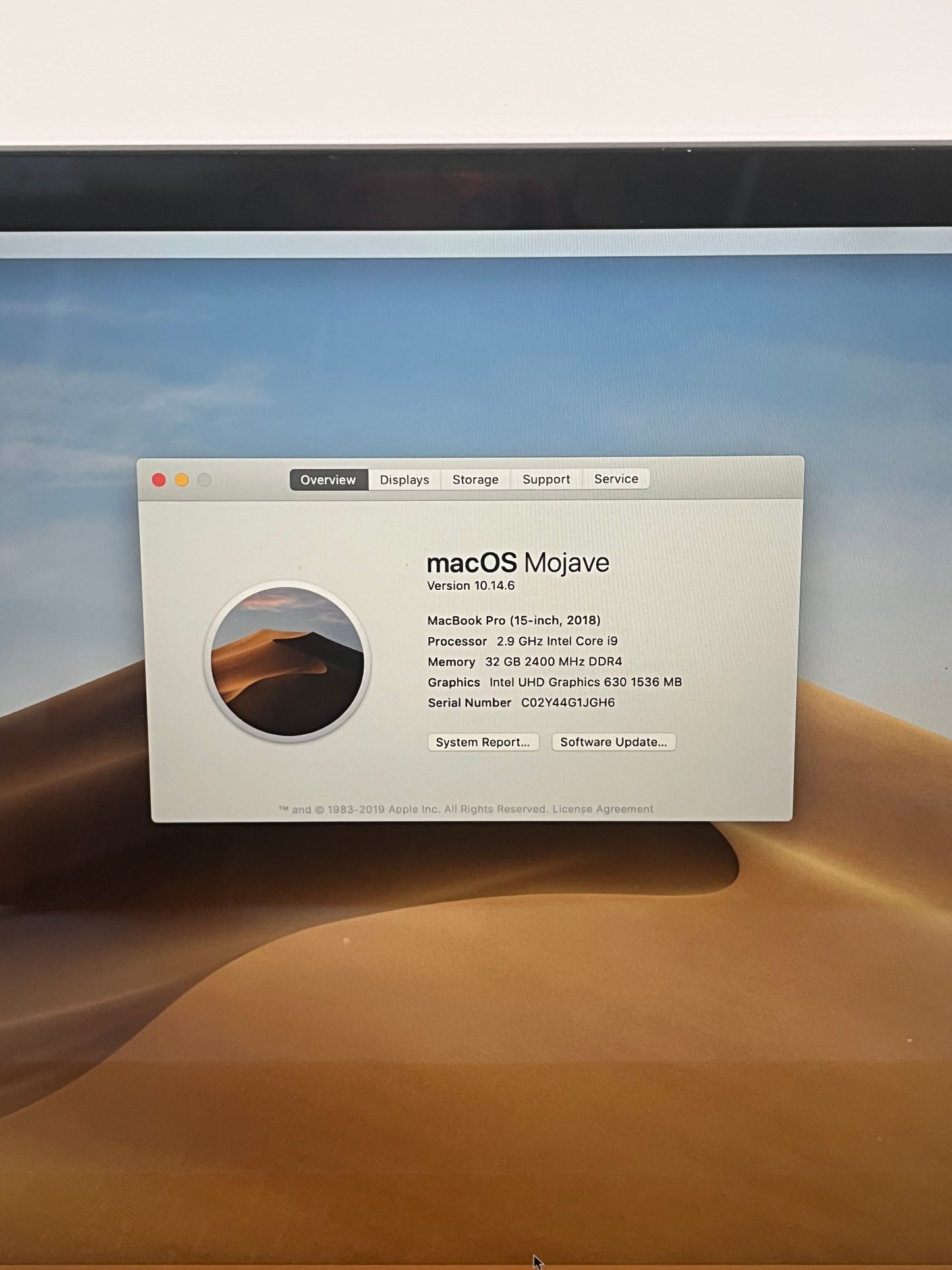 Apple MacBook Pro 15" A1990 2018 Core i9 32GB 512GB Space Gray