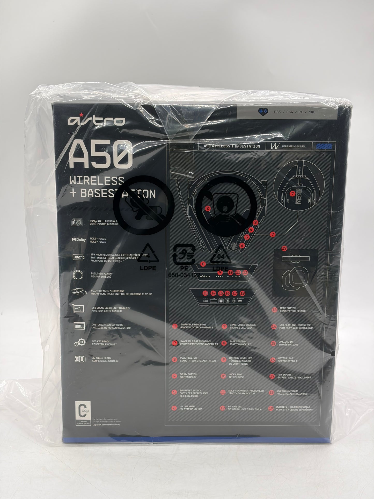 Astro Gaming A50 Ear-Cup Wireless Headset with Base Station Gen 4 - Black NEW