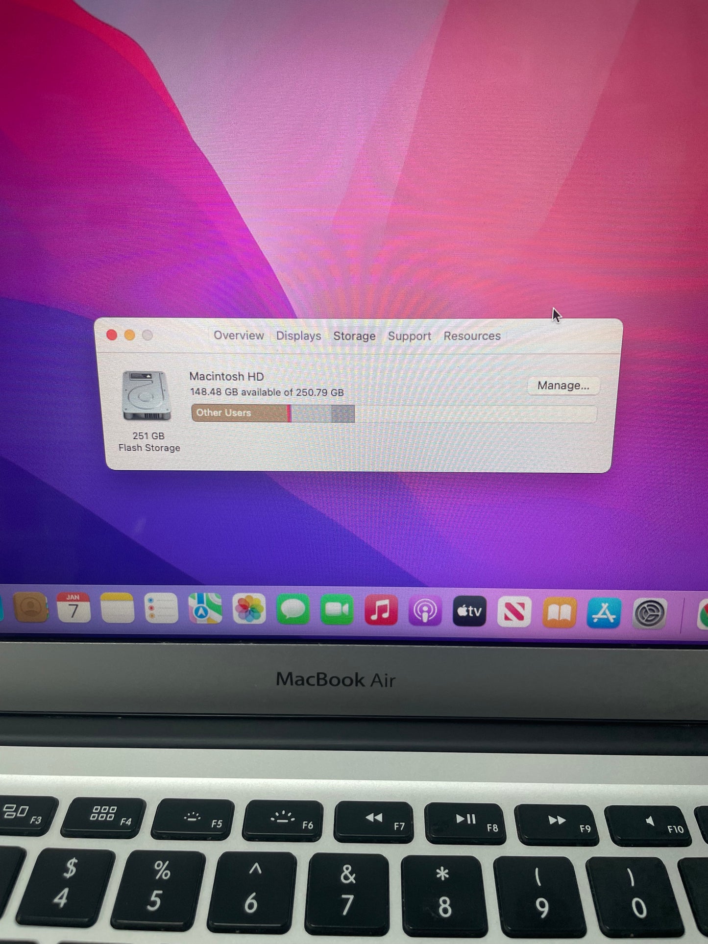 Apple Macbook Air 13" A1466 2017 256GB Core i5 Silver READ
