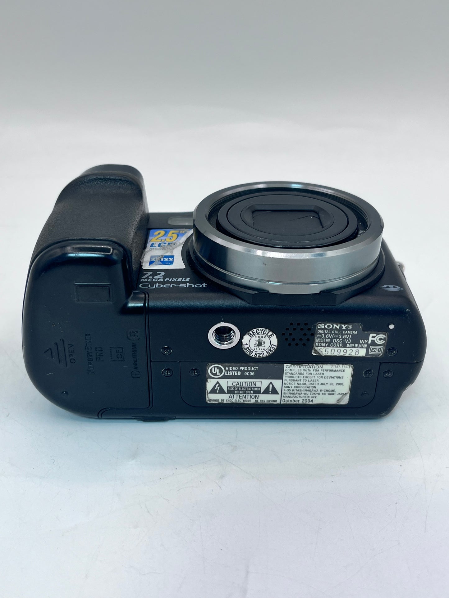 Sony Cyber-shot DSC-V3 7.2MP Digital Camera - Black - UNTESTED