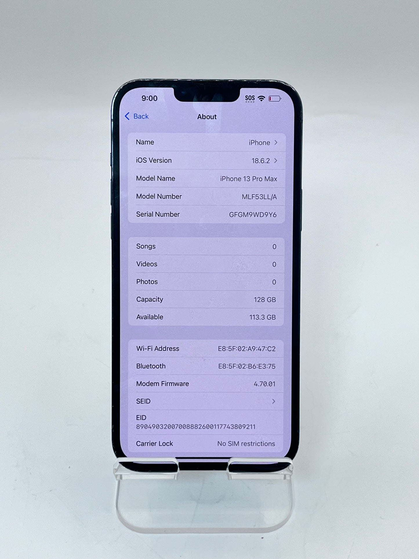 Unlocked Apple iPhone 13 Pro Max MLF53LL/A A2484 6.7i" 128GB - Blue READ