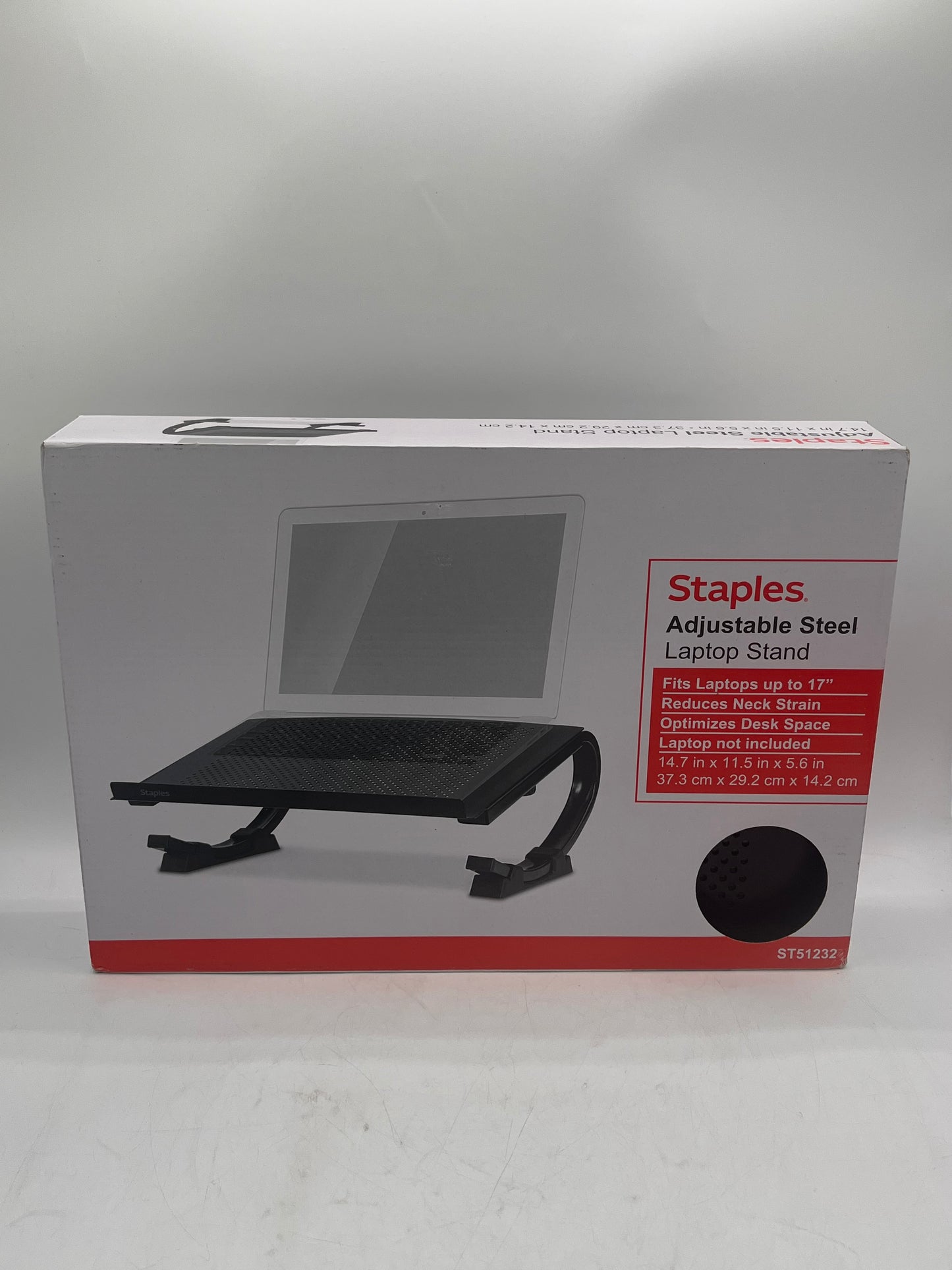 STAPLES TECH Adjustable Laptop Stand 14.75 x 11.25 Steel Black
