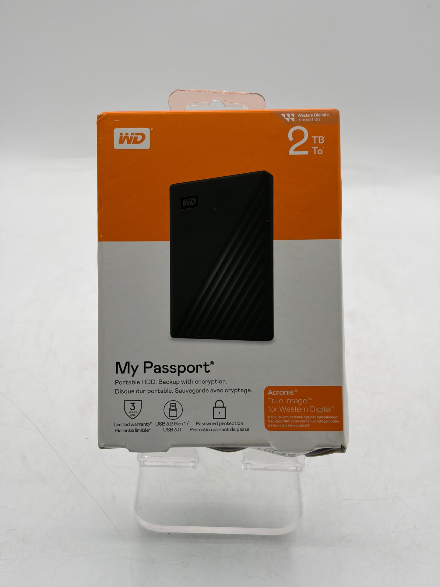 WD - My Passport 2TB External USB 3.0 Portable Hard Drive - Black BRAND NEW