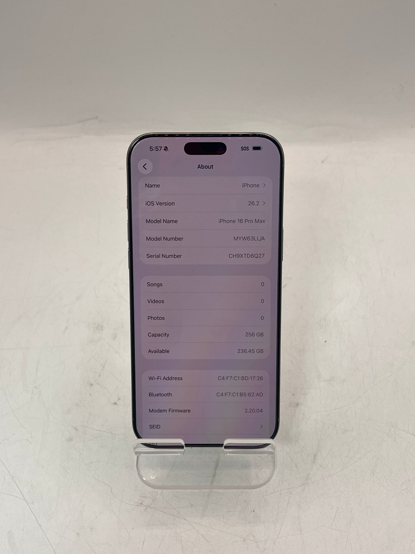 Unlocked Apple iPhone 16 Pro Max 256GB MYW63LL/A A3084  90% Battery Health