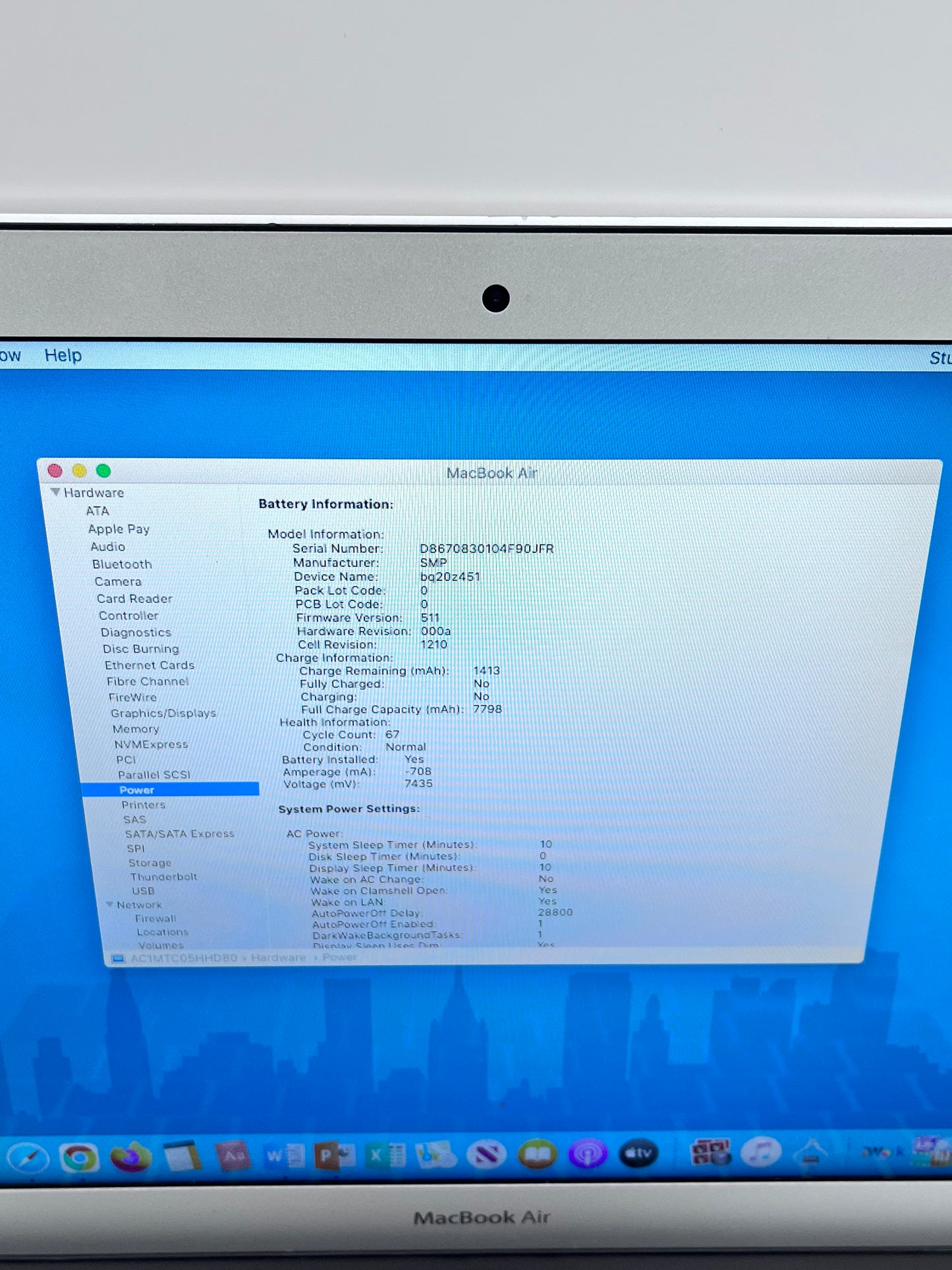 Apple Macbook Air 13" A1466 2017 256GB Core i5 Laptop Silver READ