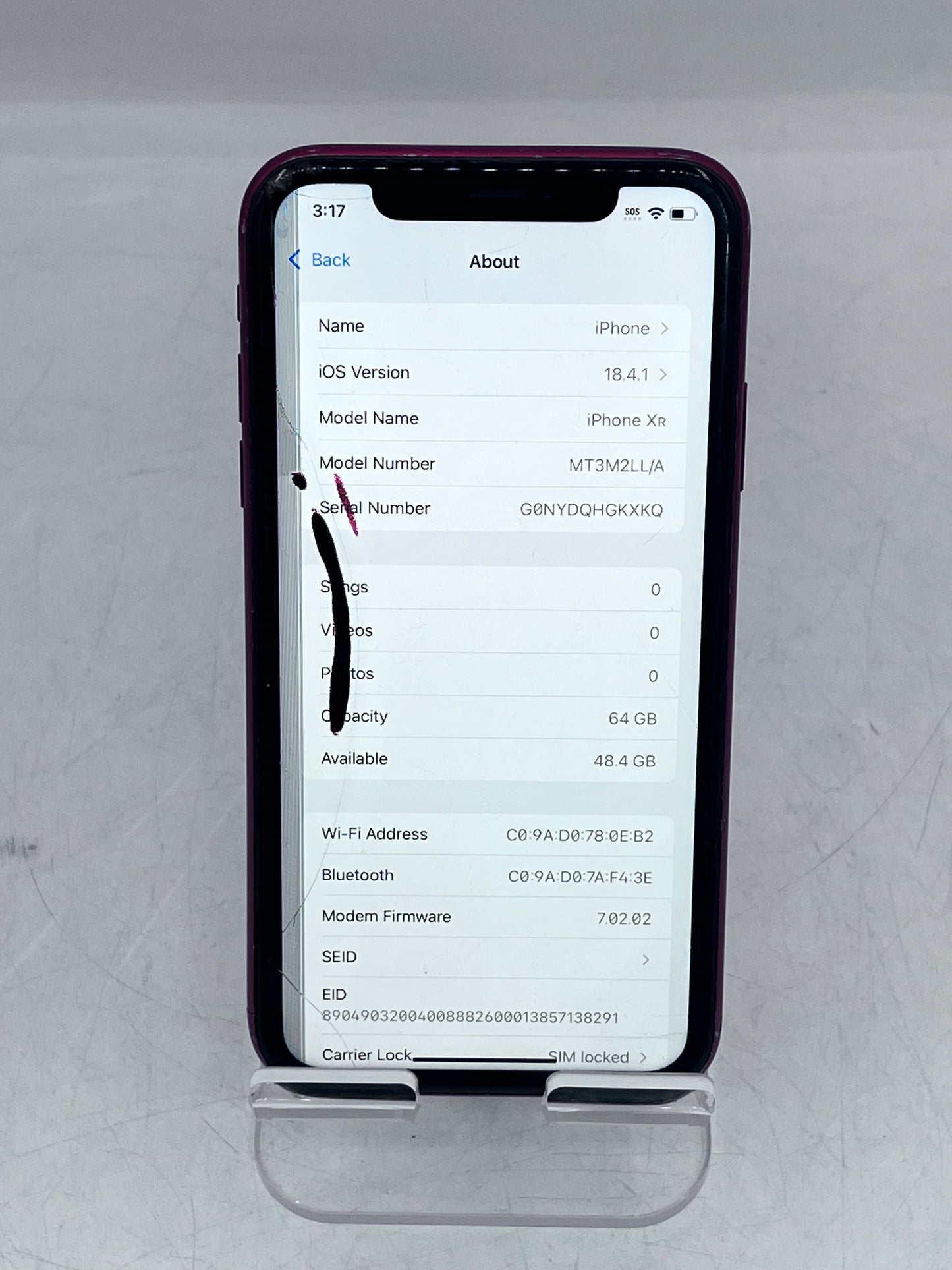 Apple iPhone XR 64GB AT&T ONLY A1984 MT3M2LL/A - Red READ
